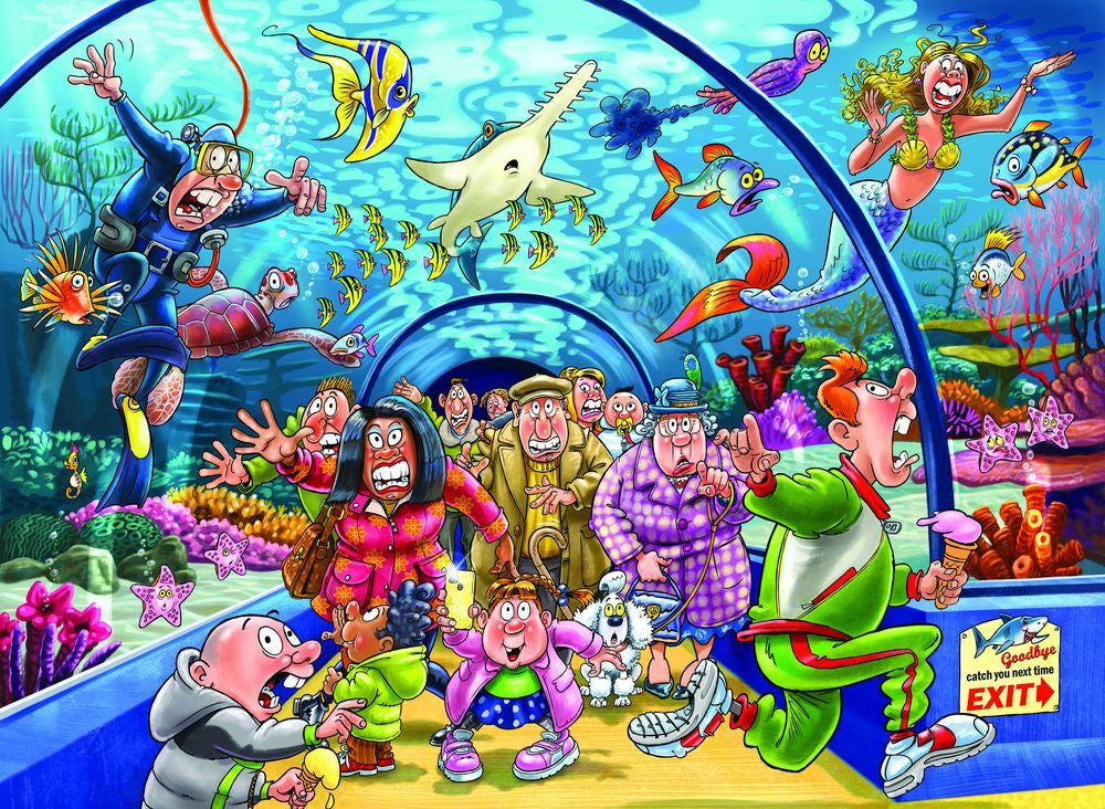 Wasgij Original #43 1000 Piece Jigsaw Puzzle Aquarium Antics