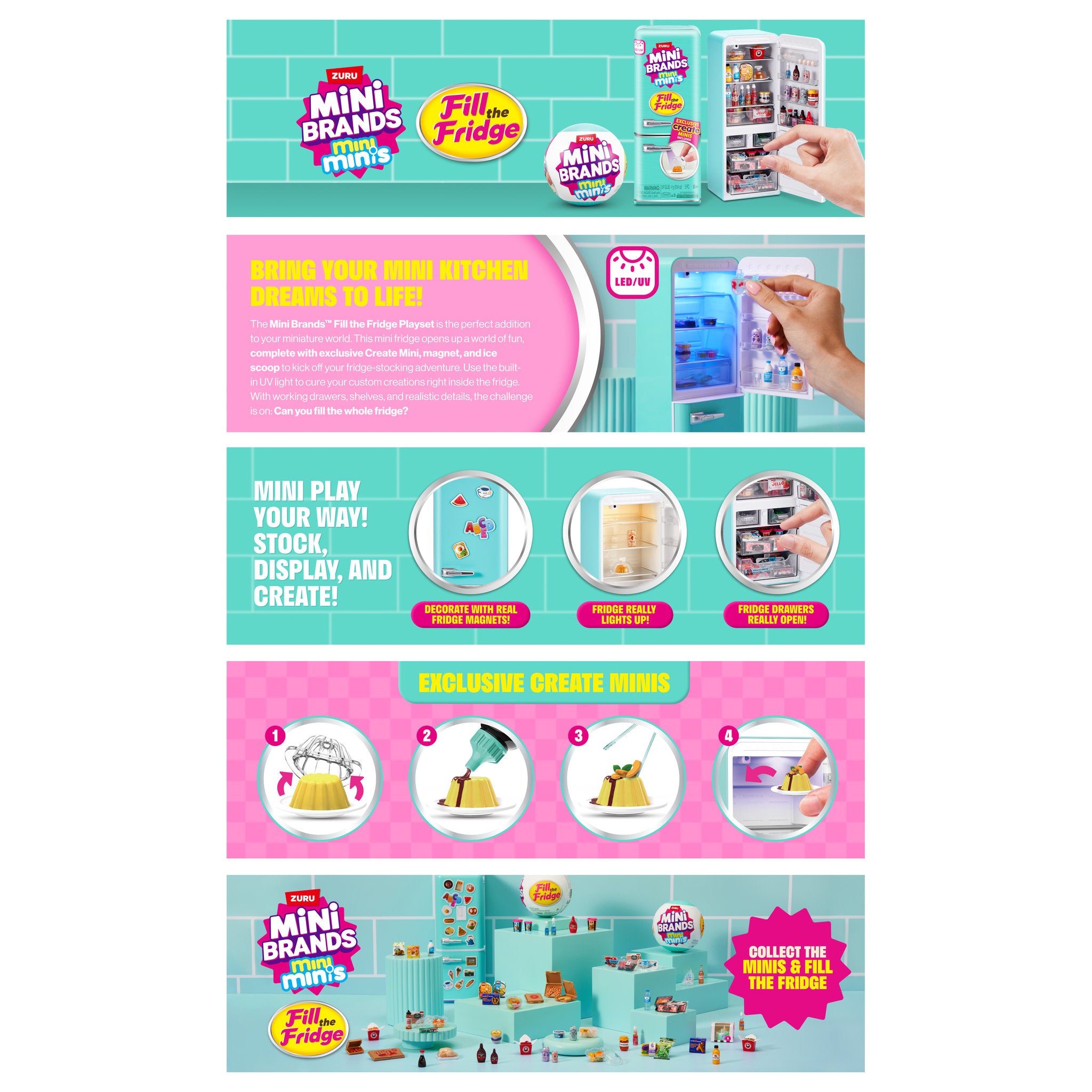 ZURU Mini Brands Fill The Fridge Playset Series 1
