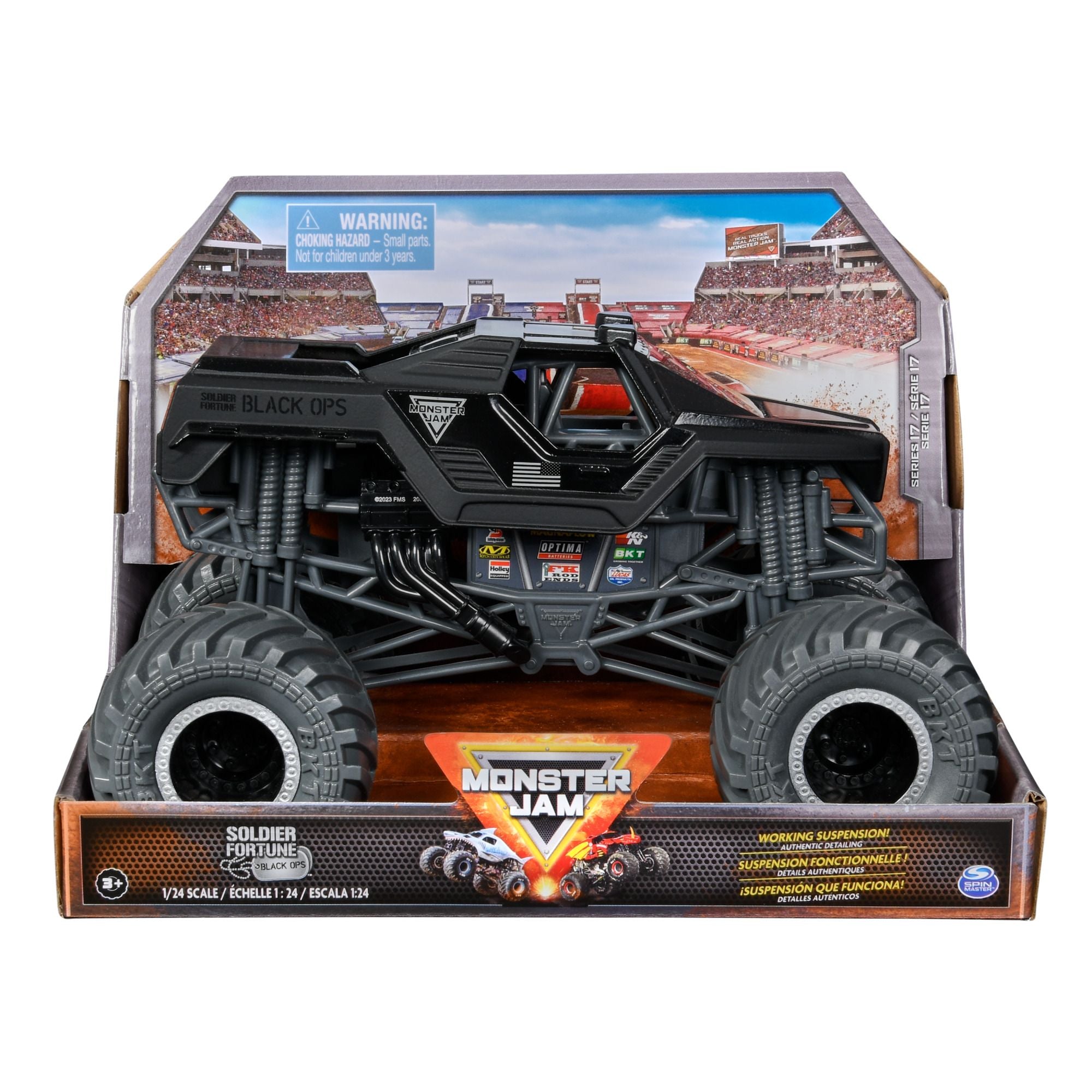 Monster Jam 1:24 Collector Die Cast Series 17 Soldier Fortune Black Ops