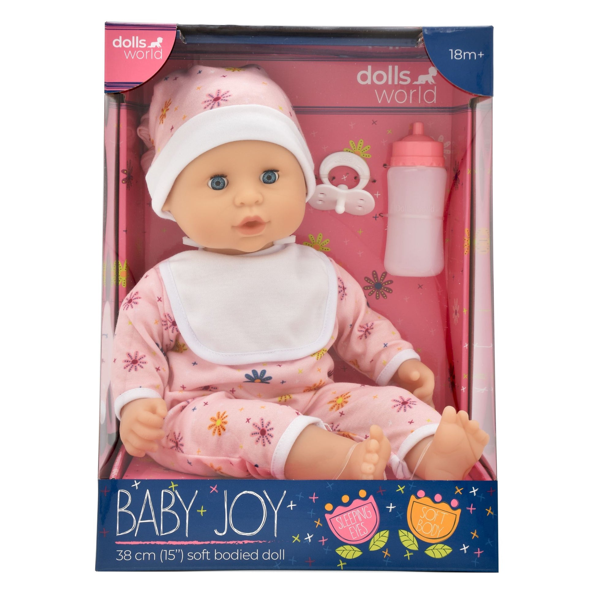 Dolls World Baby Doll Joy - Floral Romper - Toyworld NZ