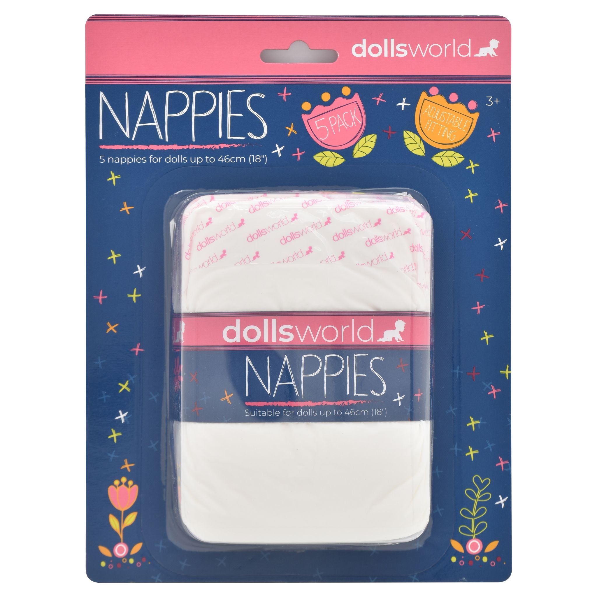 Dolls World Nappies 5 Pack