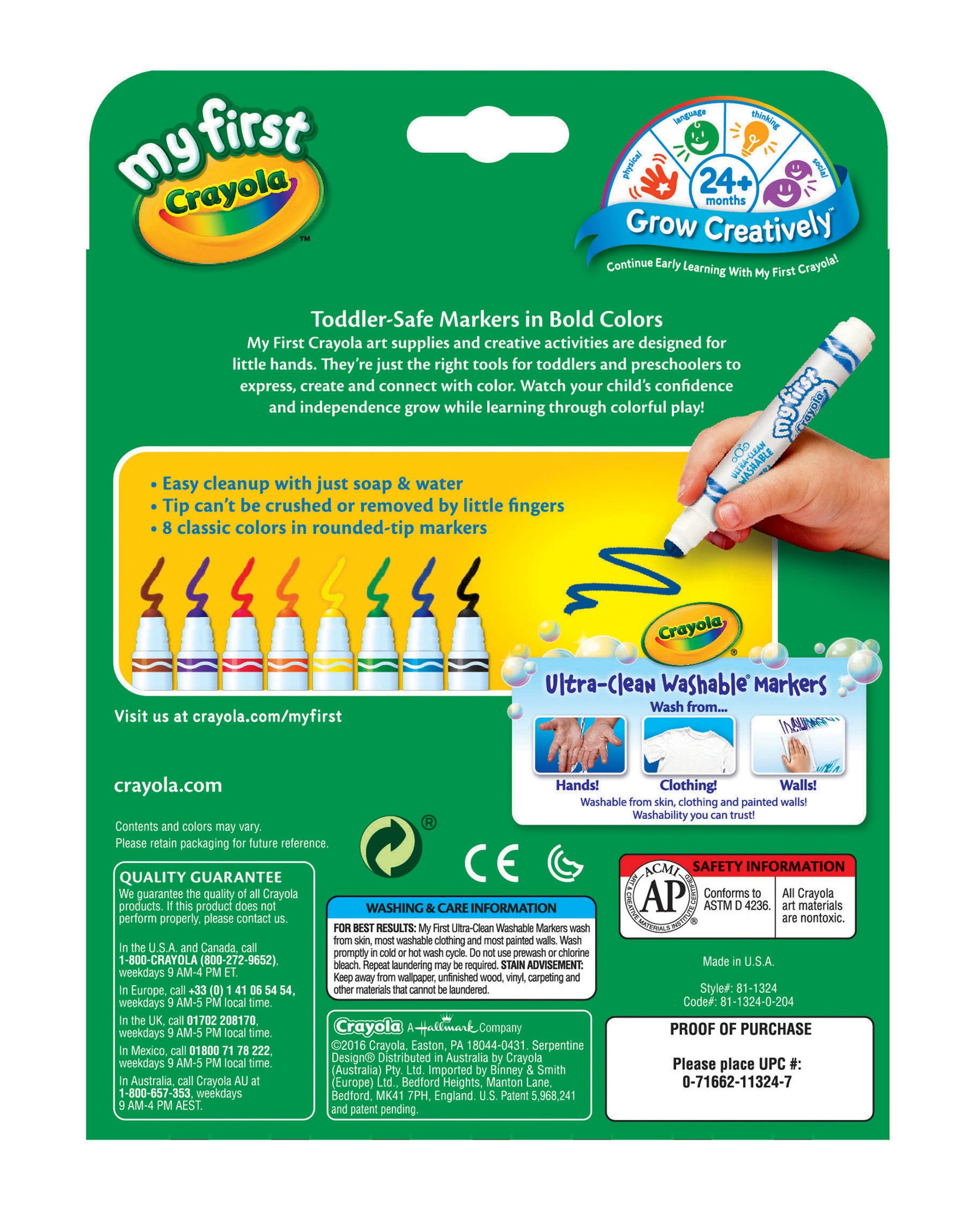 Crayola My First Washable Markers 8 Pack - Toyworld NZ