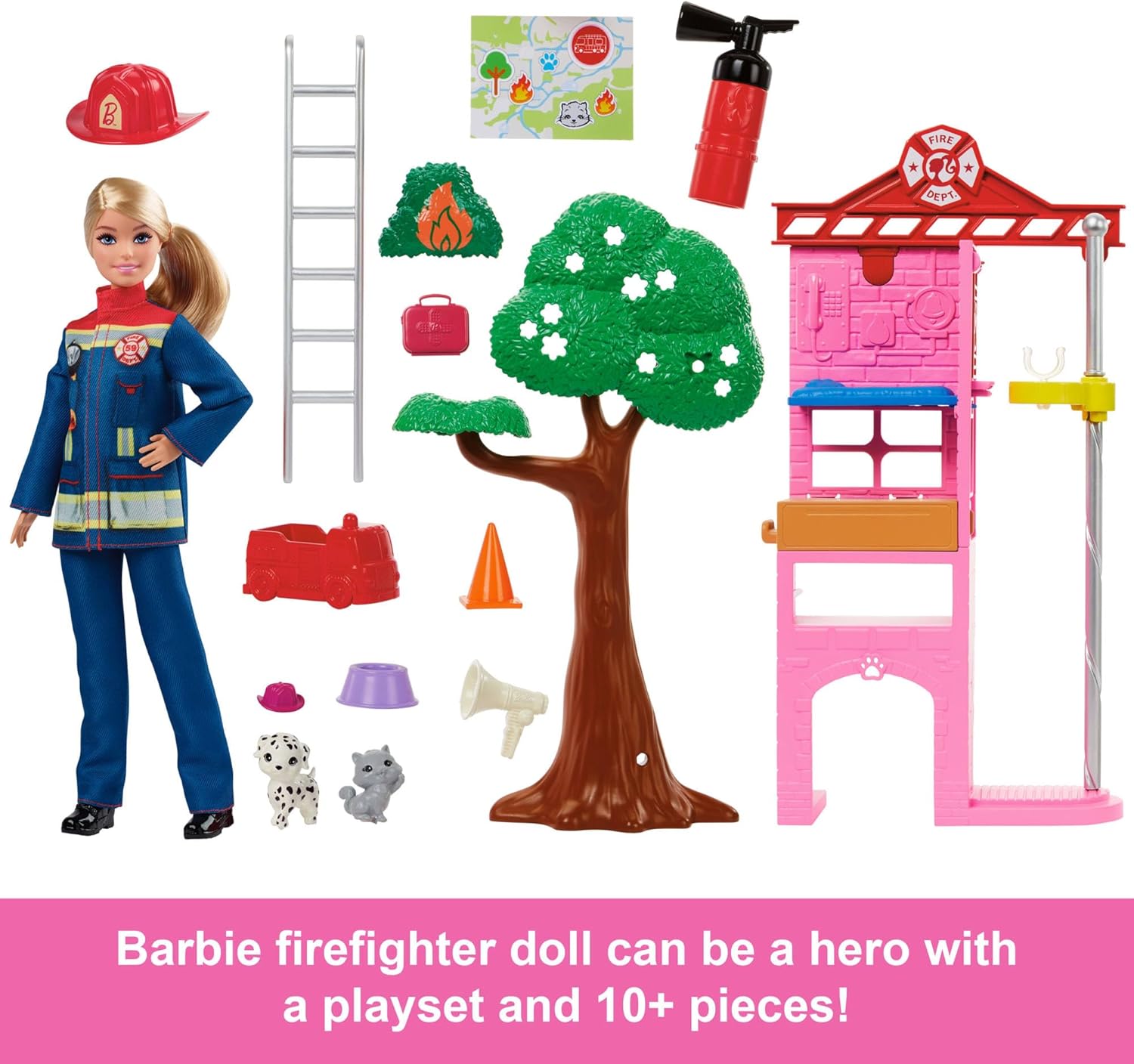 Barbie Career Firefighter Playset