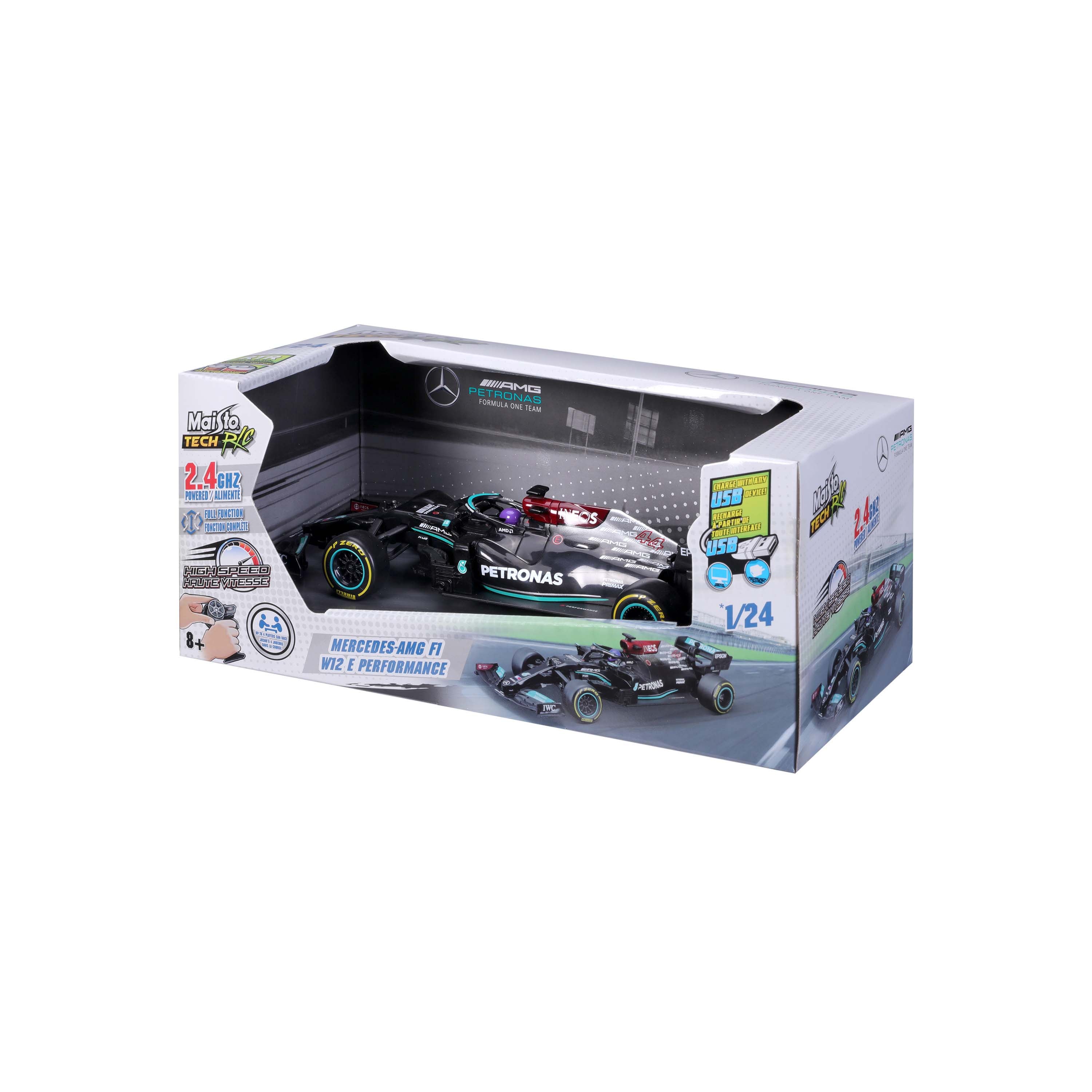 Maisto Tech 1:24 Remote Control Vehicle - Mercedes-AMG F1 W12 E Performance