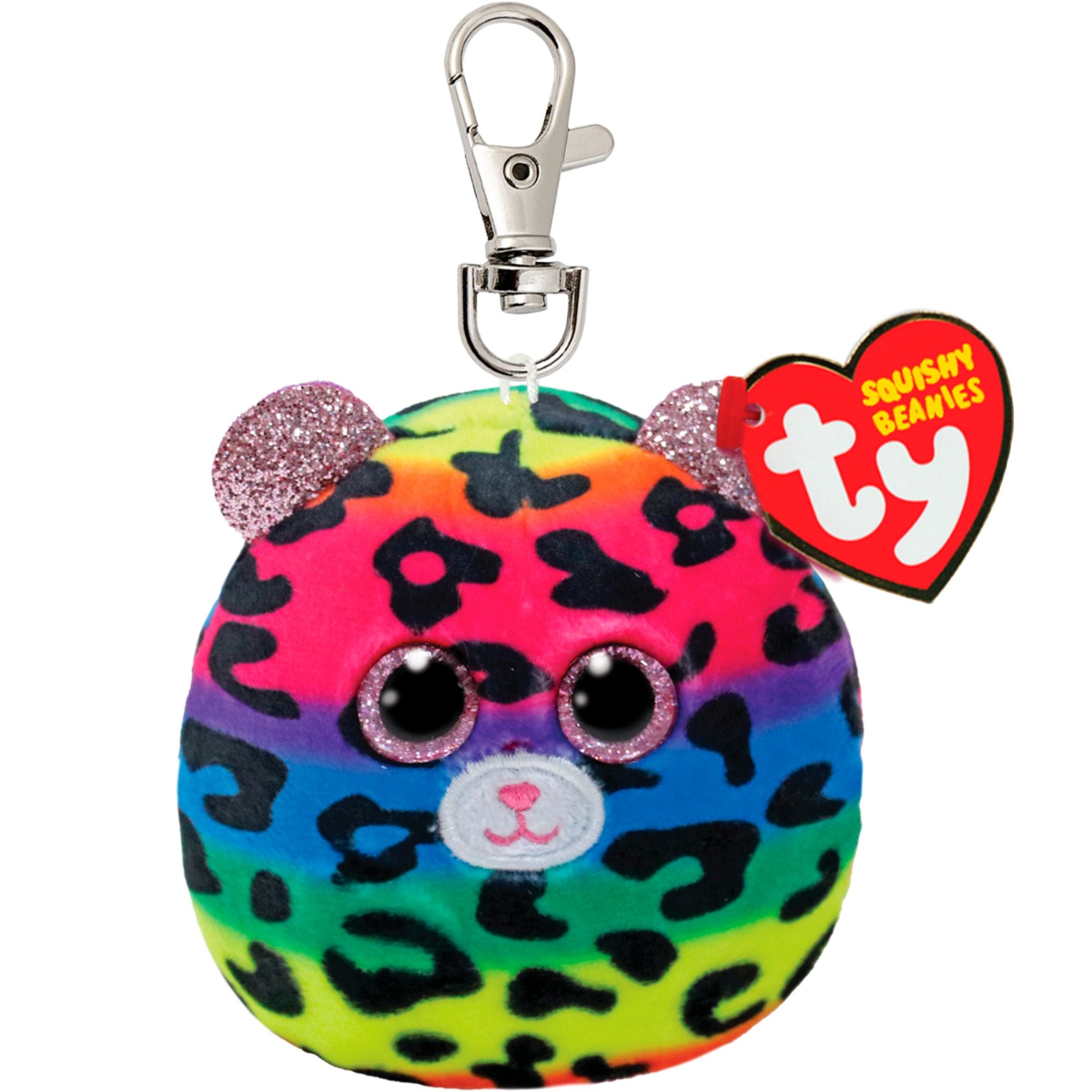 Ty Squishy Beanies Clip - Dotty Multicolored Leopard
