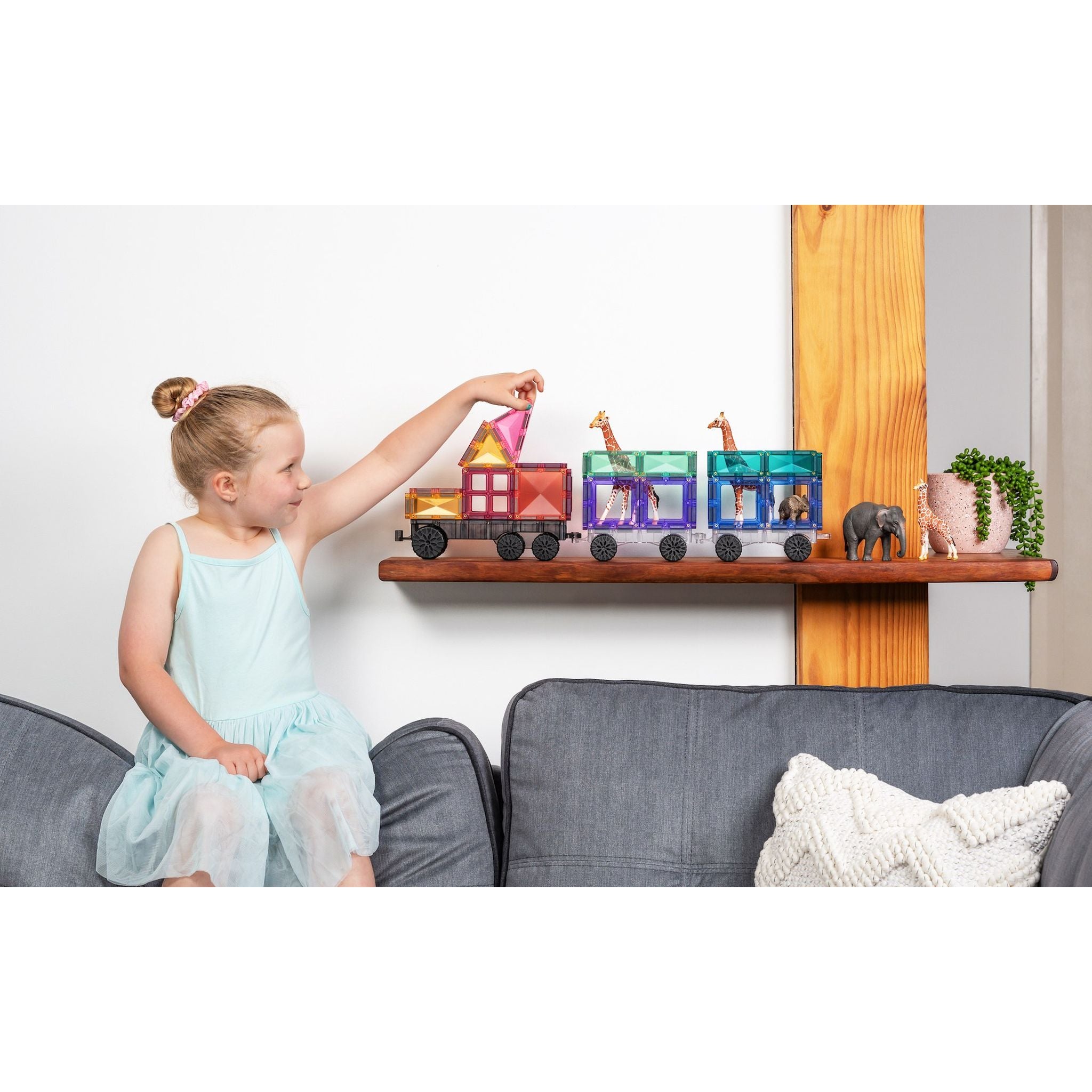 CONNETIX Magnetic Tiles 50 Piece Pastel Transport Pack