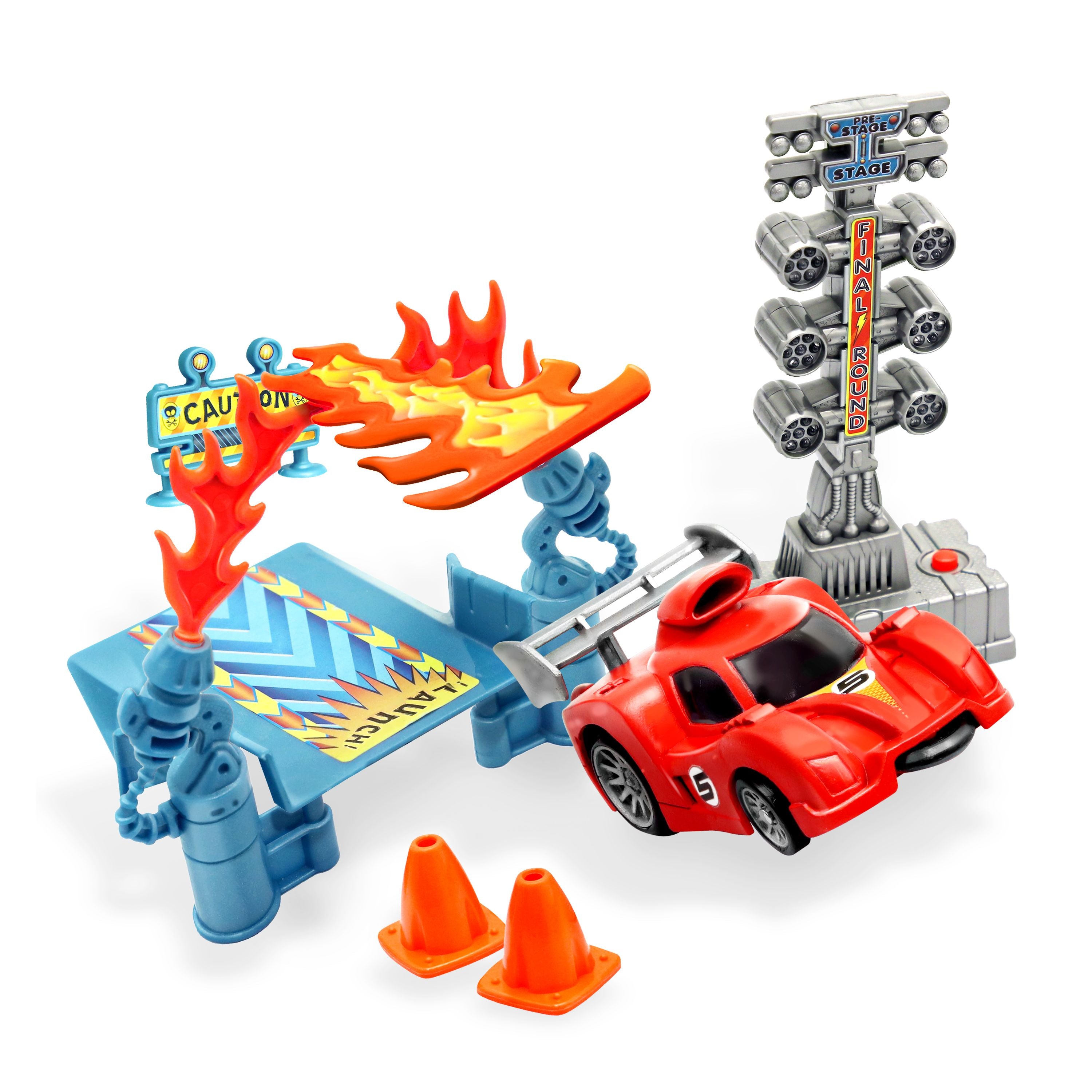 Bumpers Cars Jump Ramp Set With Lights & Sounds Gate