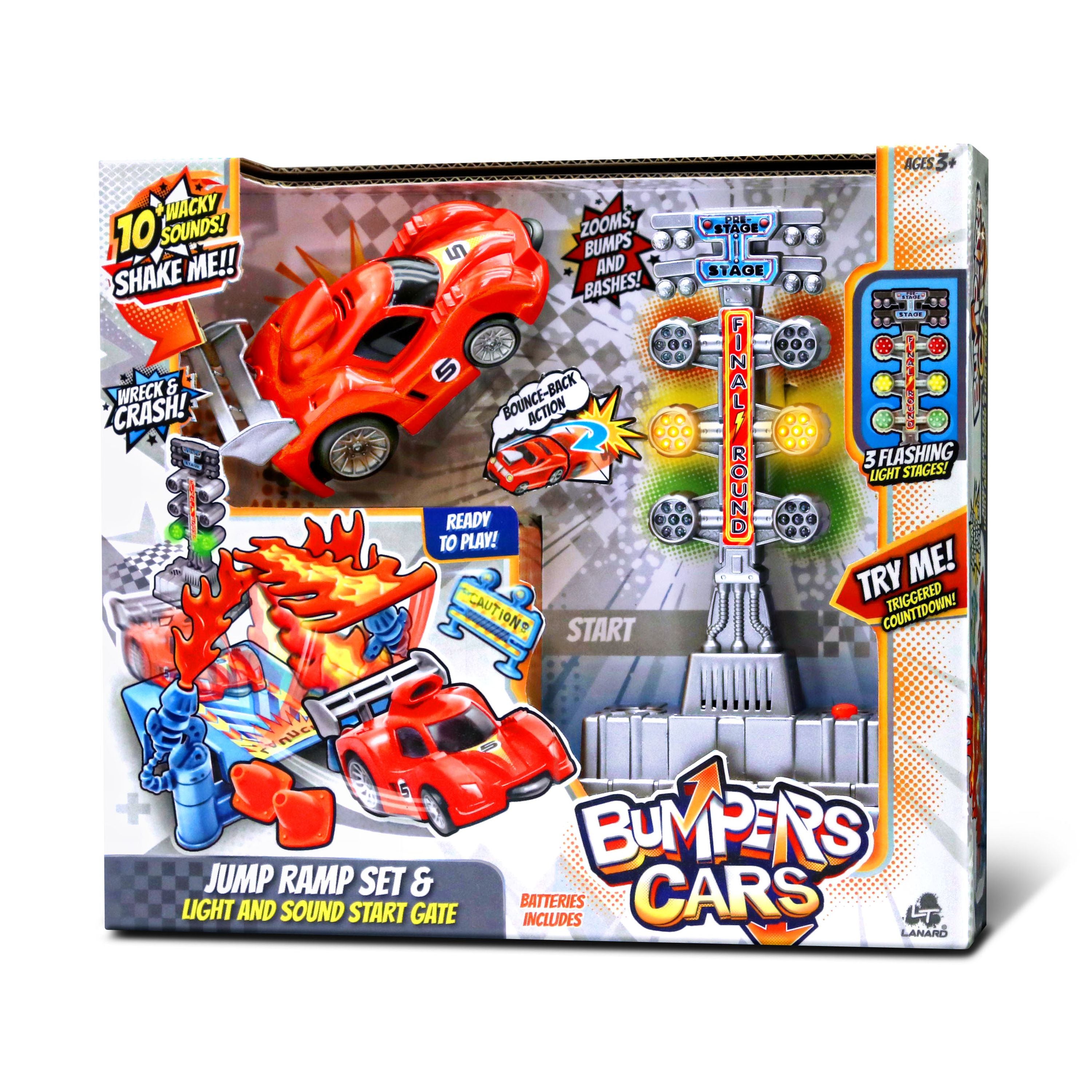 Bumpers Cars Jump Ramp Set With Lights & Sounds Gate