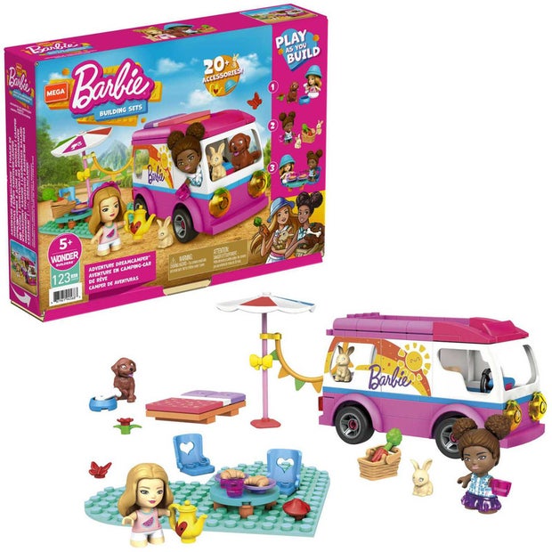 MEGA Construx Barbie Building Sets Adventure Dreamcamper 123 Pieces - Toyworld NZ
