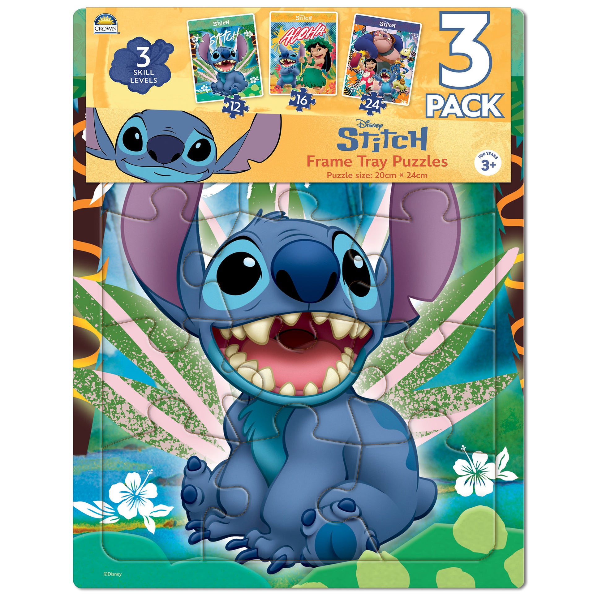 Disney Stitch Frame Tray Jigsaw Puzzle 3 Pack - Toyworld NZ