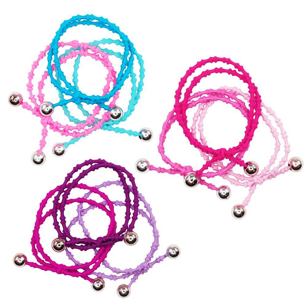 Pink Poppy Beaded Hair Elastic Trio