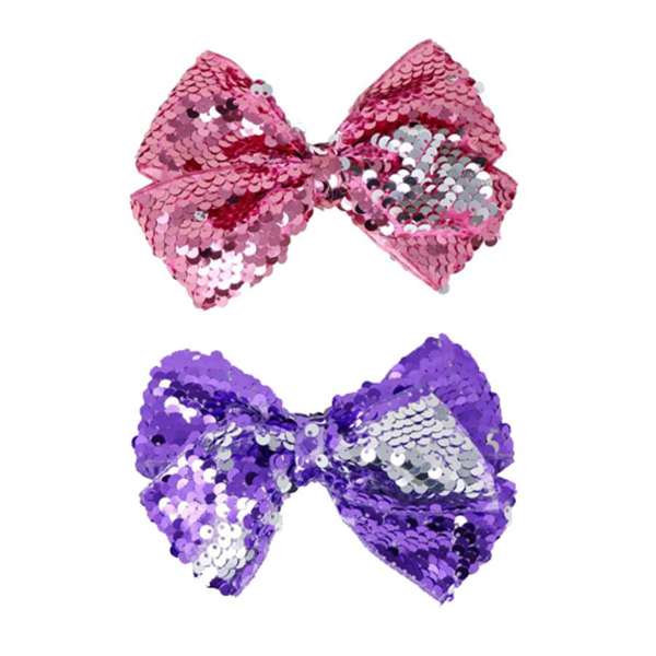Pink Poppy Reversible Sequin Hair Bow Assorted Styles