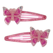 Pink Poppy Glitter Butterfly Hair Clip