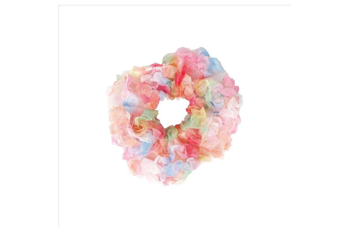 Pink Poppy Rainbow Tulle Large Hair Scrunchie