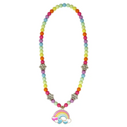 Pink Poppy Daisy Rainbow Necklace