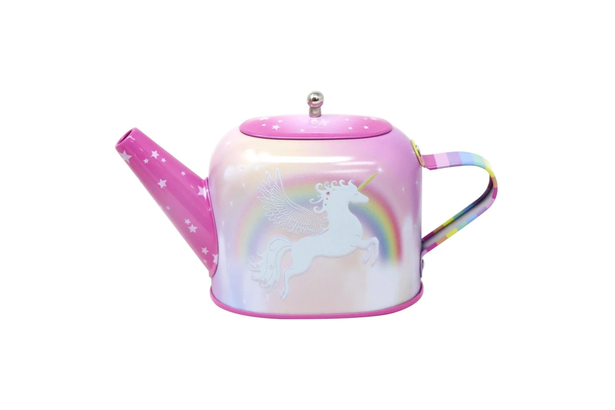 Pink Poppy Unicorn Dreamer 9 Piece Tin Tea Set In Carry Case