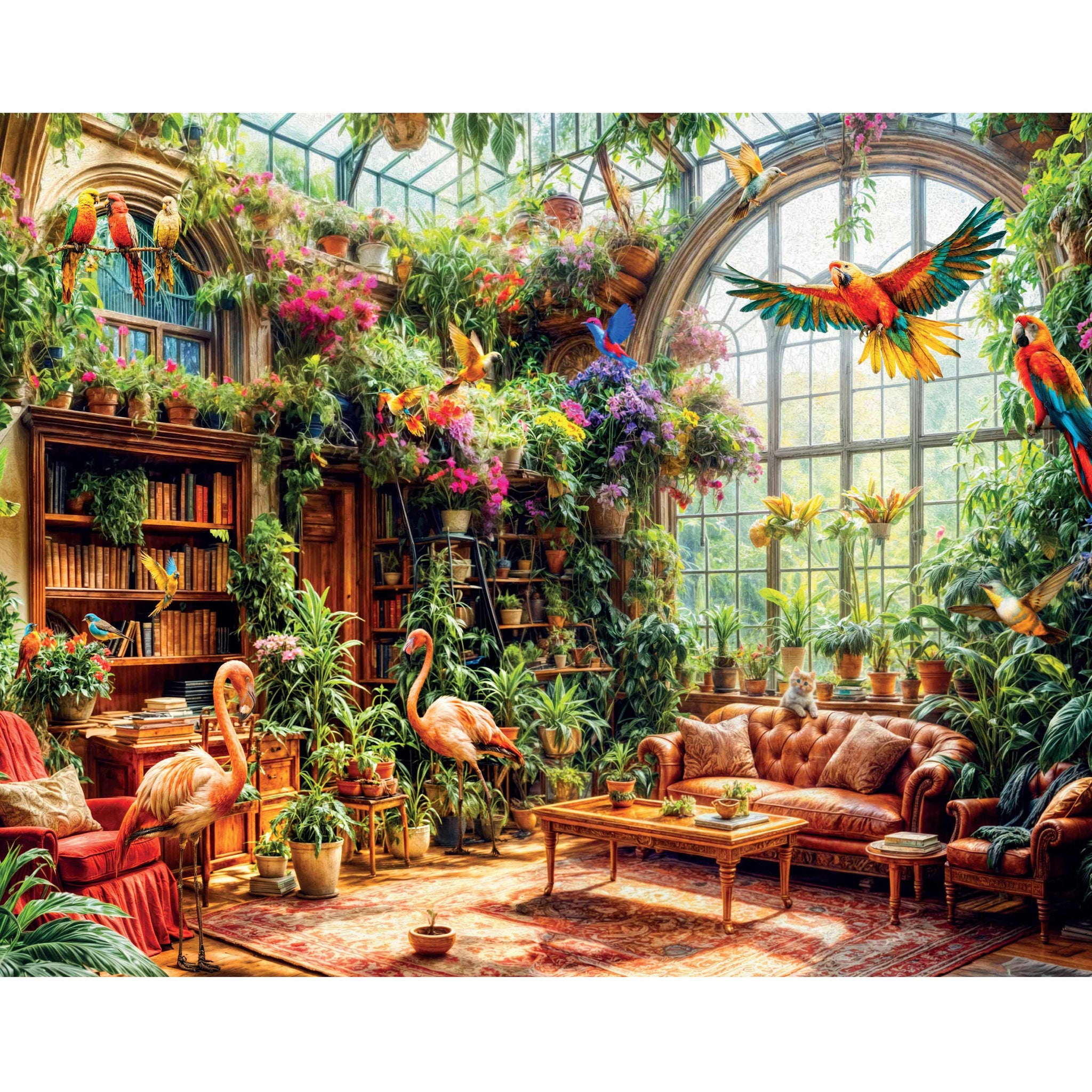 Mindbogglers Artisan 1000 Piece Puzzle - Greenhouse Library