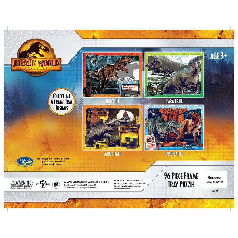 Holdsons Jurassic World Dominion 96 Piece Frame Tray Puzzle Assorted Styles