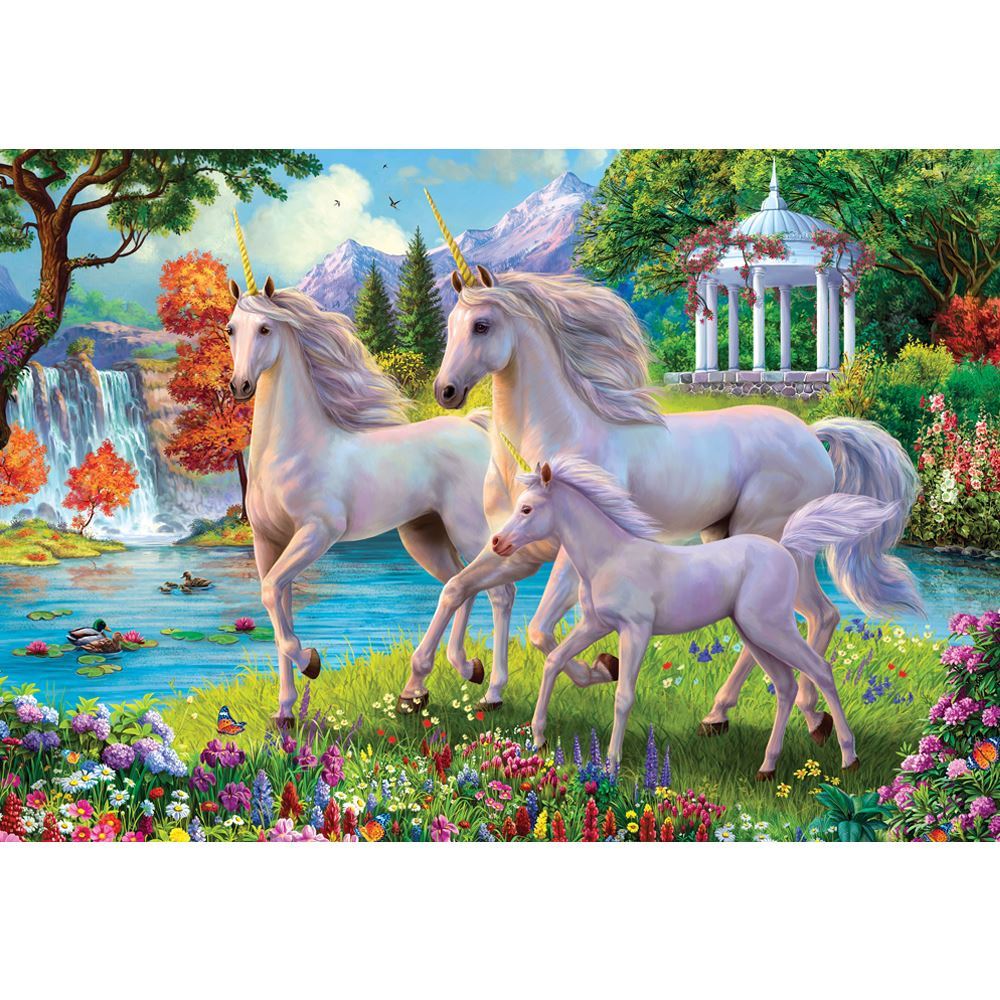 Gallery Series 8 300 Piece Xl Puzzle Unicorns At The Waterfall