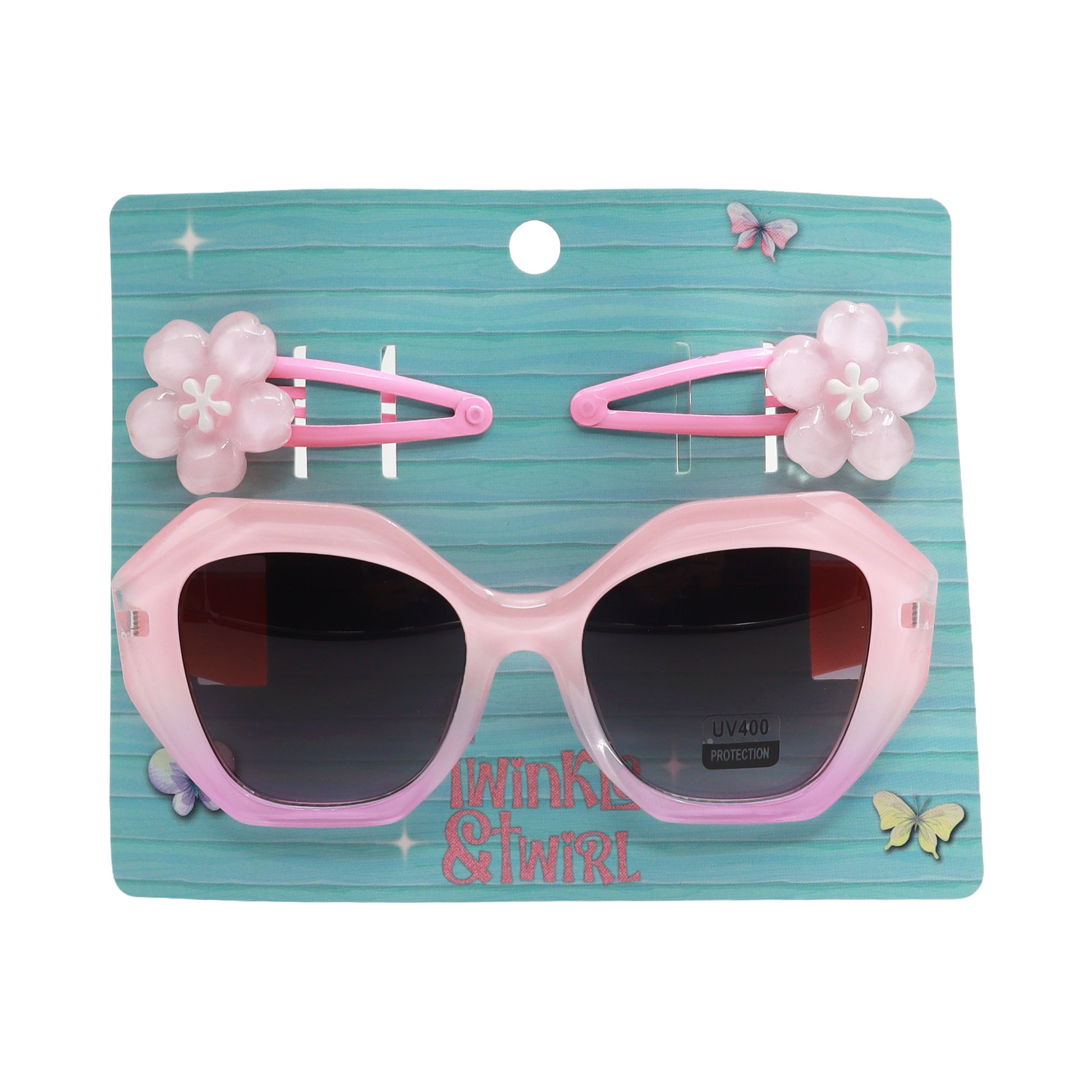 Twinkle & Twirl Sunglasses & Clip Set - Pink Gradient - Toyworld NZ