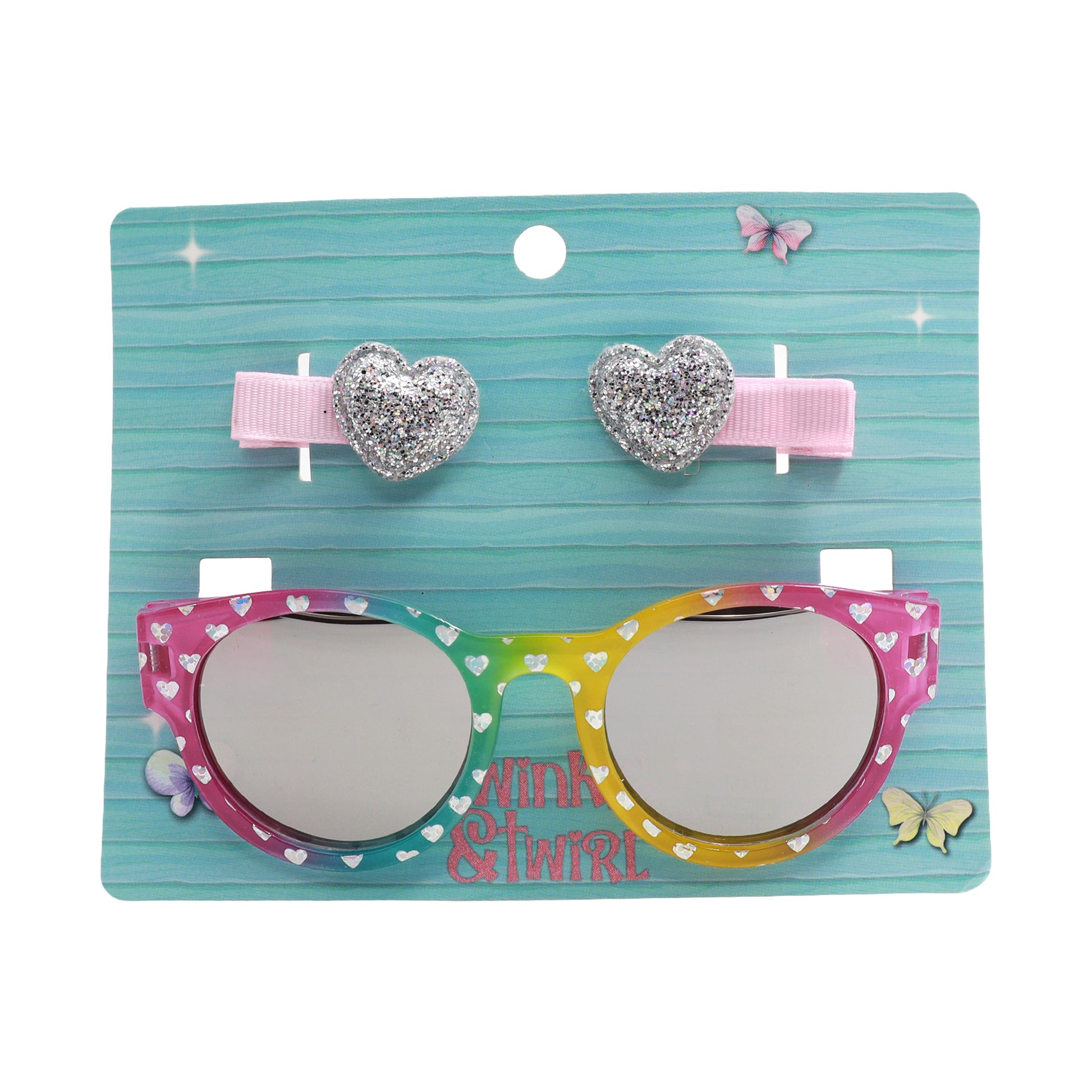 Twinkle & Twirl Sunglasses & Clip Set - Gradient Heart - Toyworld NZ