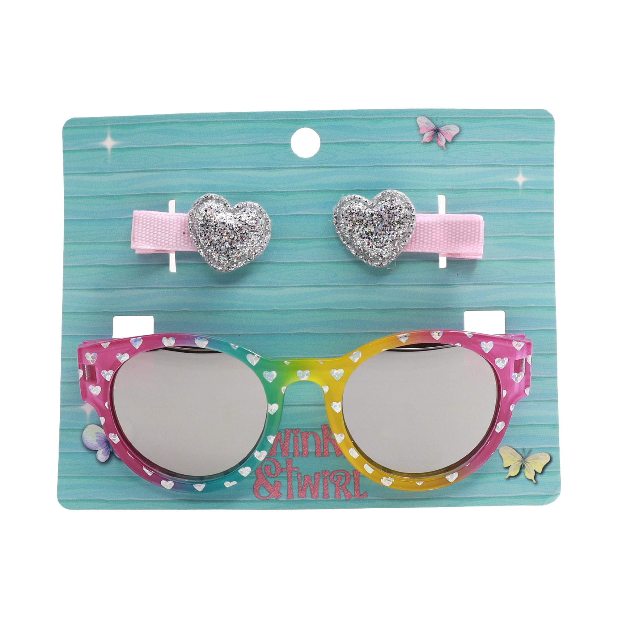 Twinkle & Twirl Sunglasses & Clip Set - Gradient Heart - Toyworld NZ