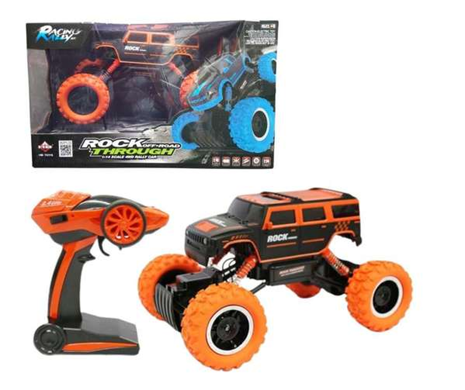 Rock Through 1:14 Remote Control Off Road Vehicle Green Orange/Black
