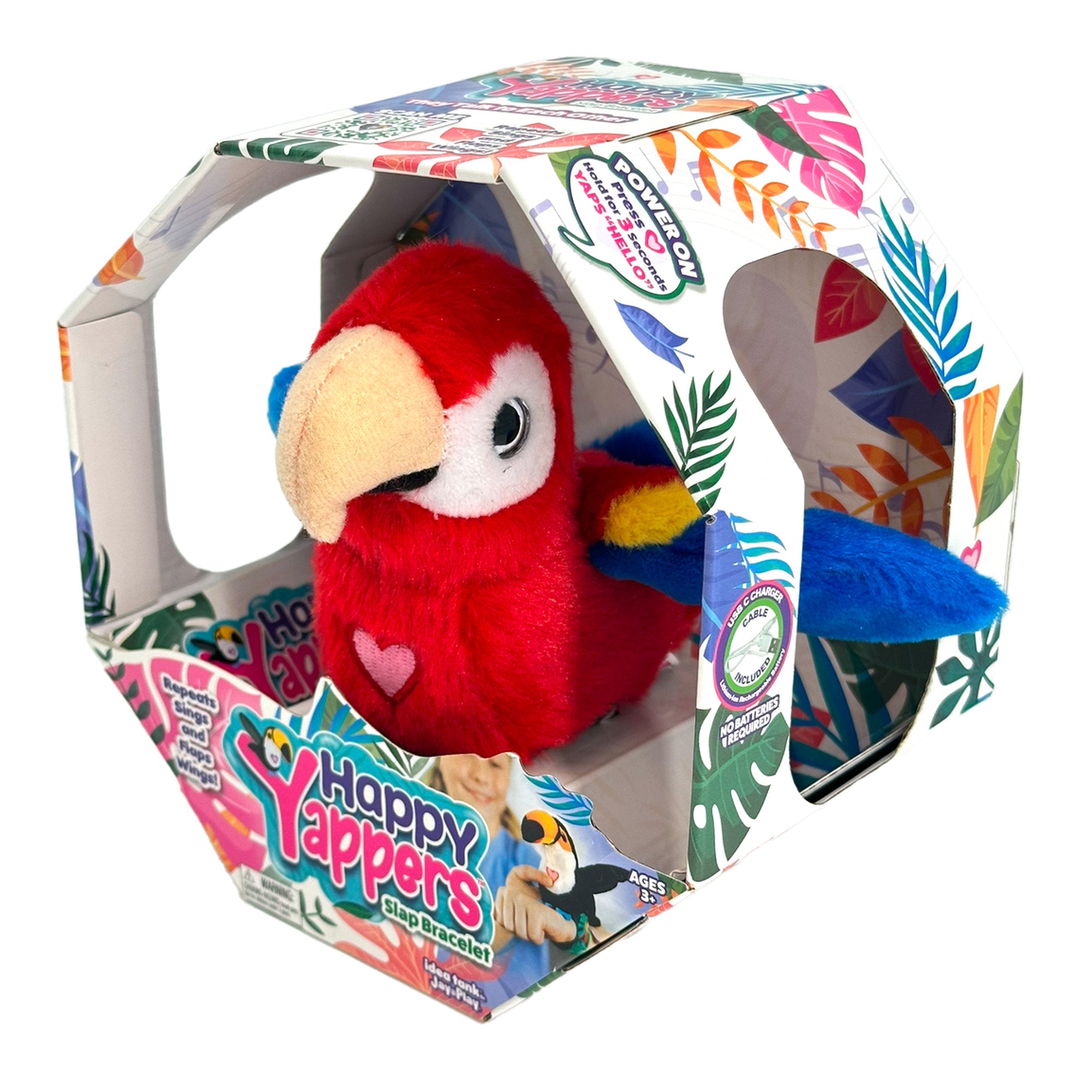 Happy Yappers Slap Bracelet Red Parrot
