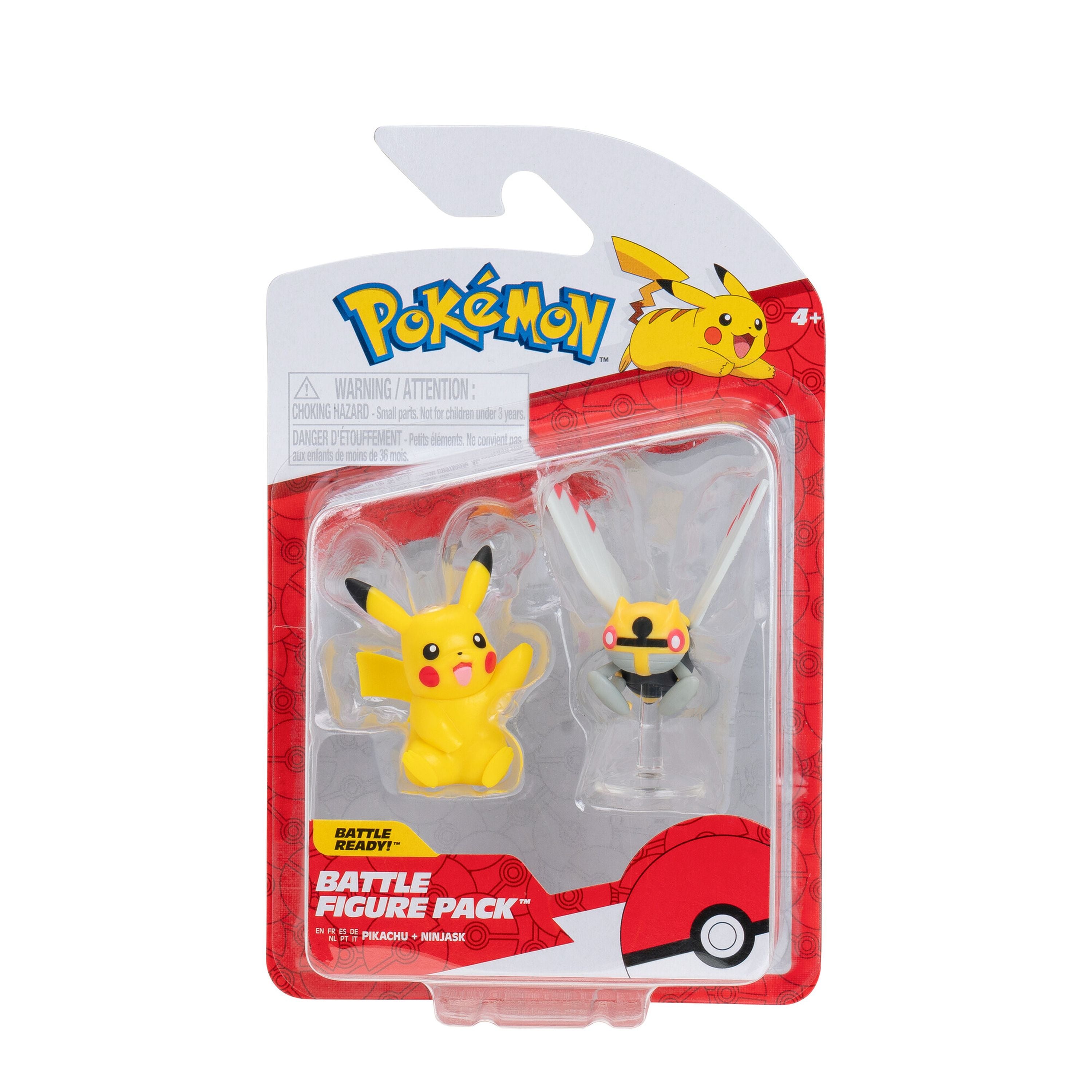 Pokemon 2 & 3 Inch Battle Figure Pack Ninjask With Stand & Pikachu #7