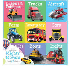 Hinkler First Steps Chunky Board Books Mighty Movers Collection