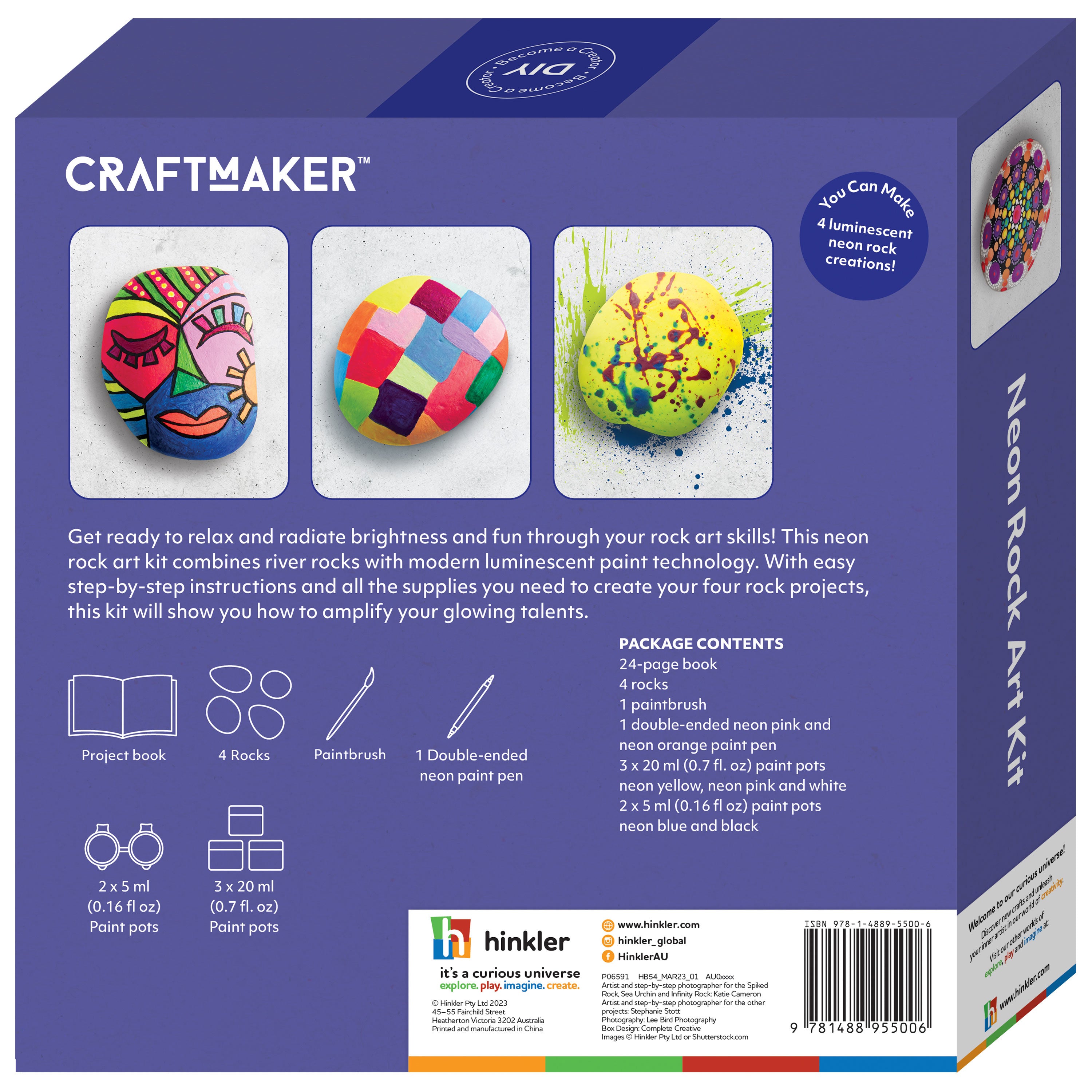 Craft Maker Classic Neon Rock Art Kit