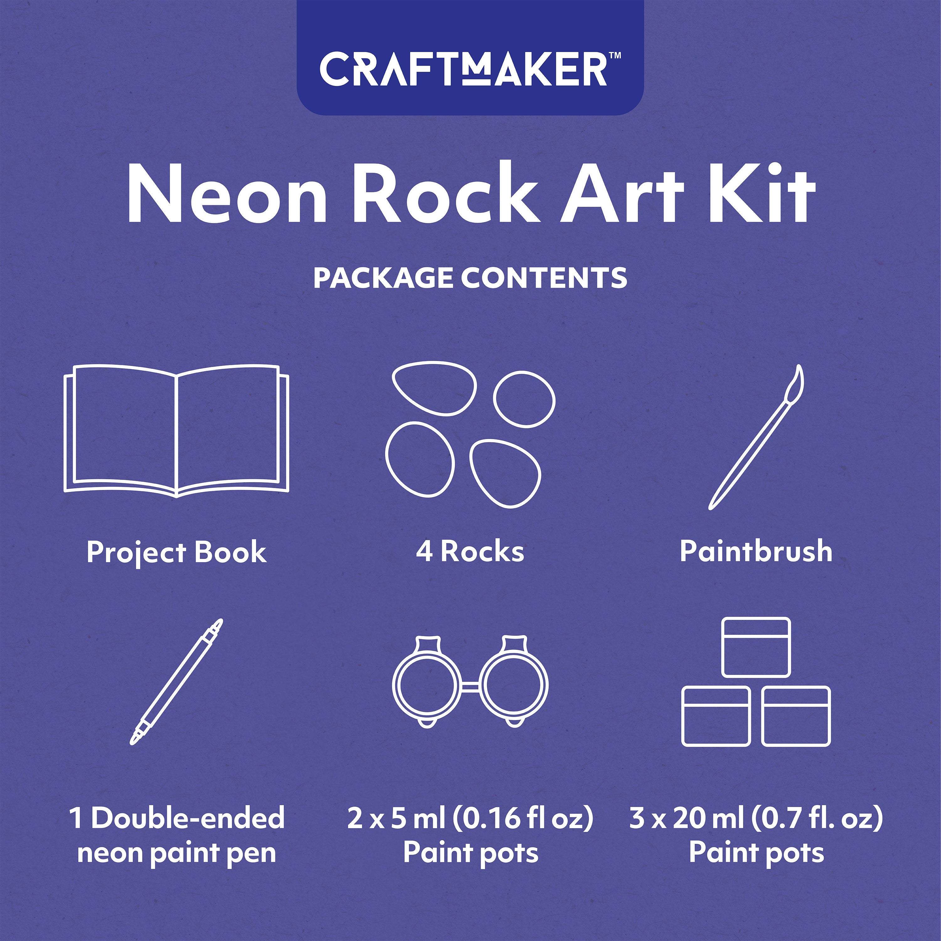 Craft Maker Classic Neon Rock Art Kit