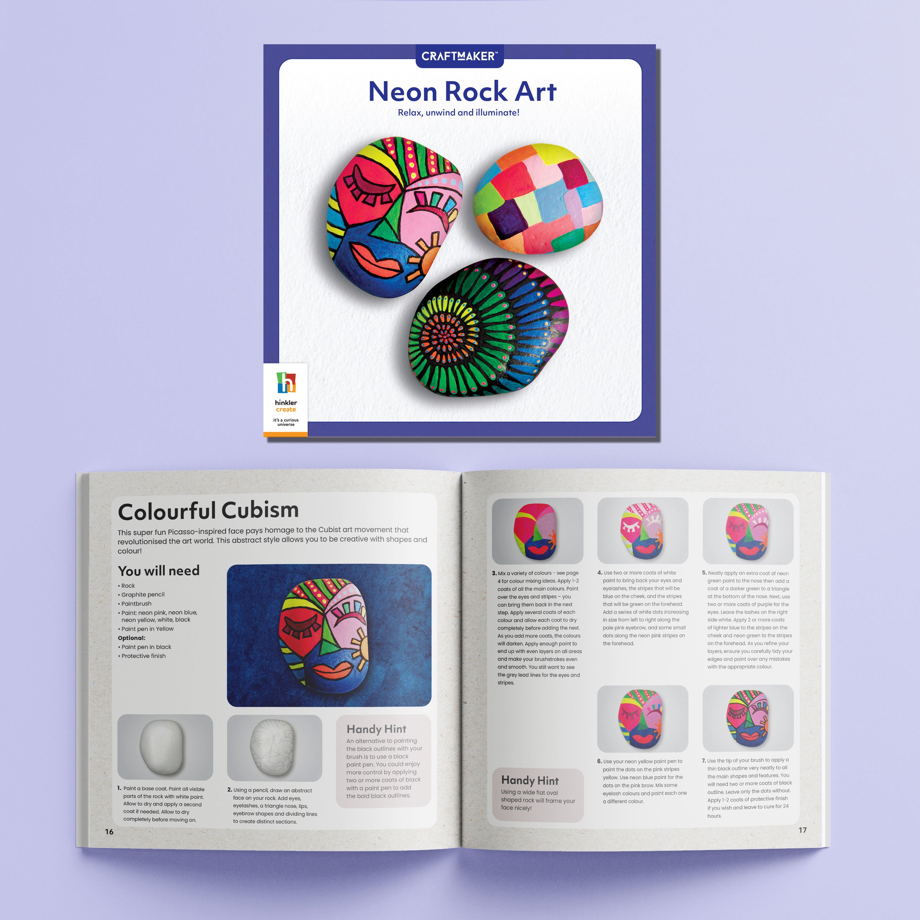 Craft Maker Classic Neon Rock Art Kit