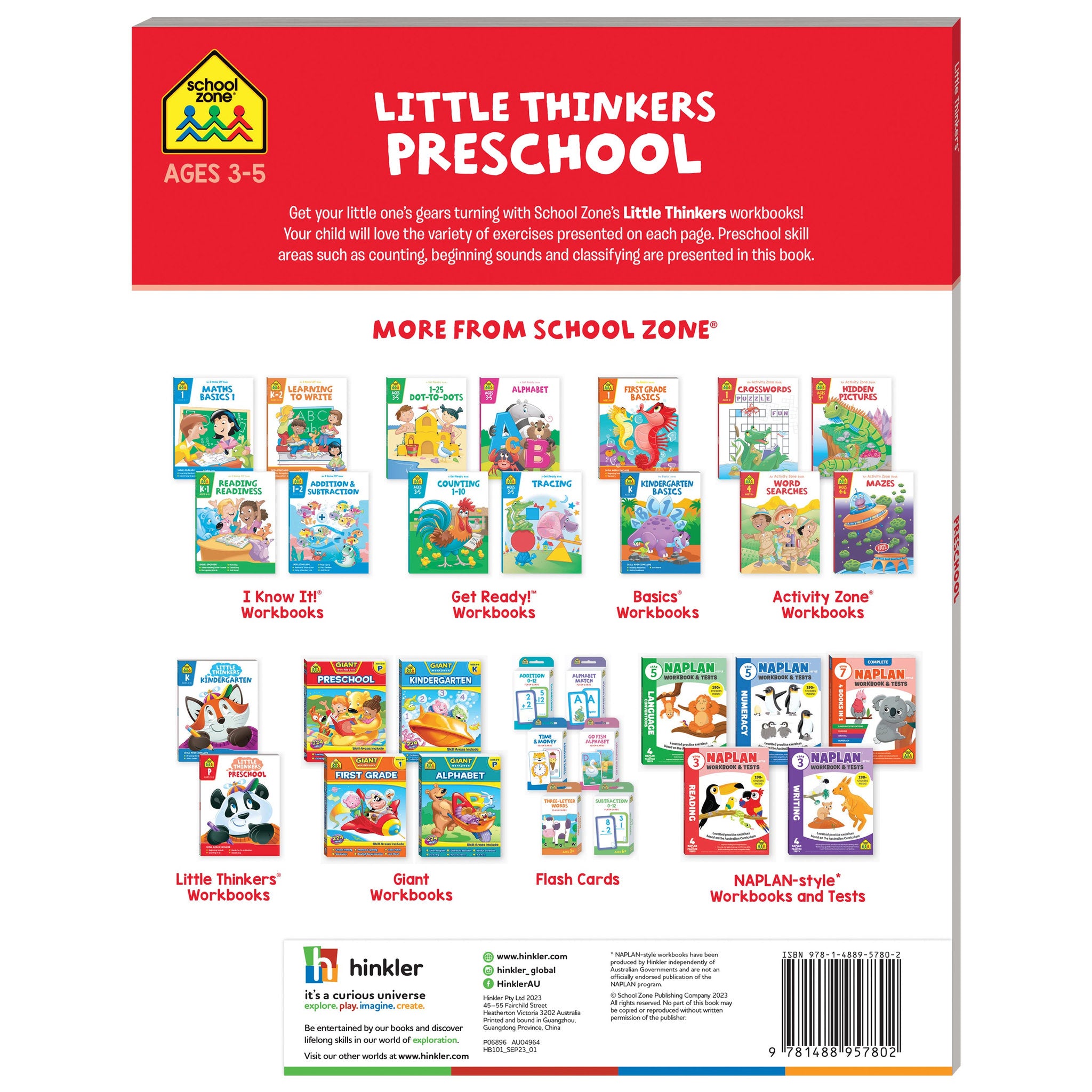 School Zone Little Thinker: Preschool - Toyworld NZ