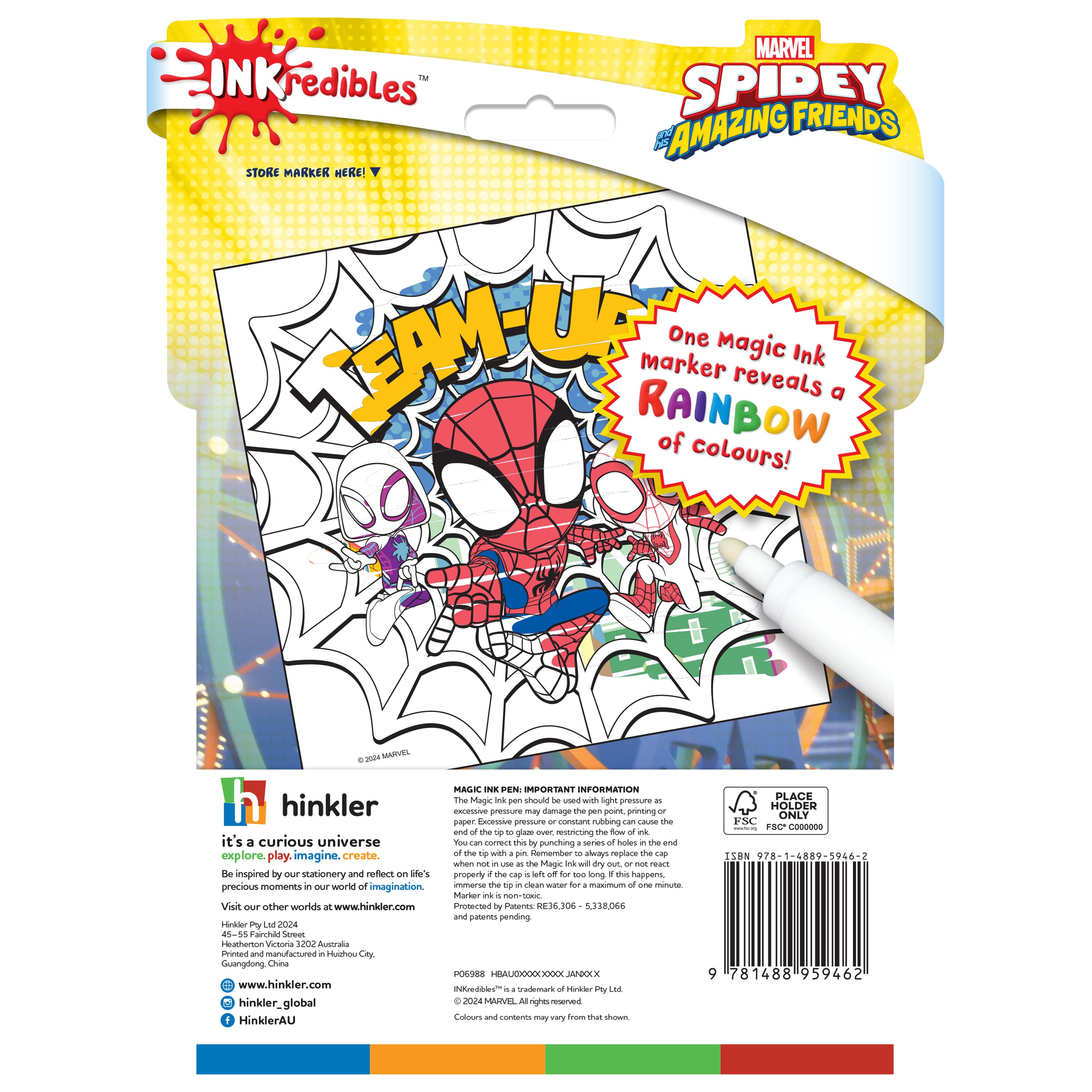 Inkredibles Spidey & His Amazing Friends Magic Ink Pictures - Toyworld NZ