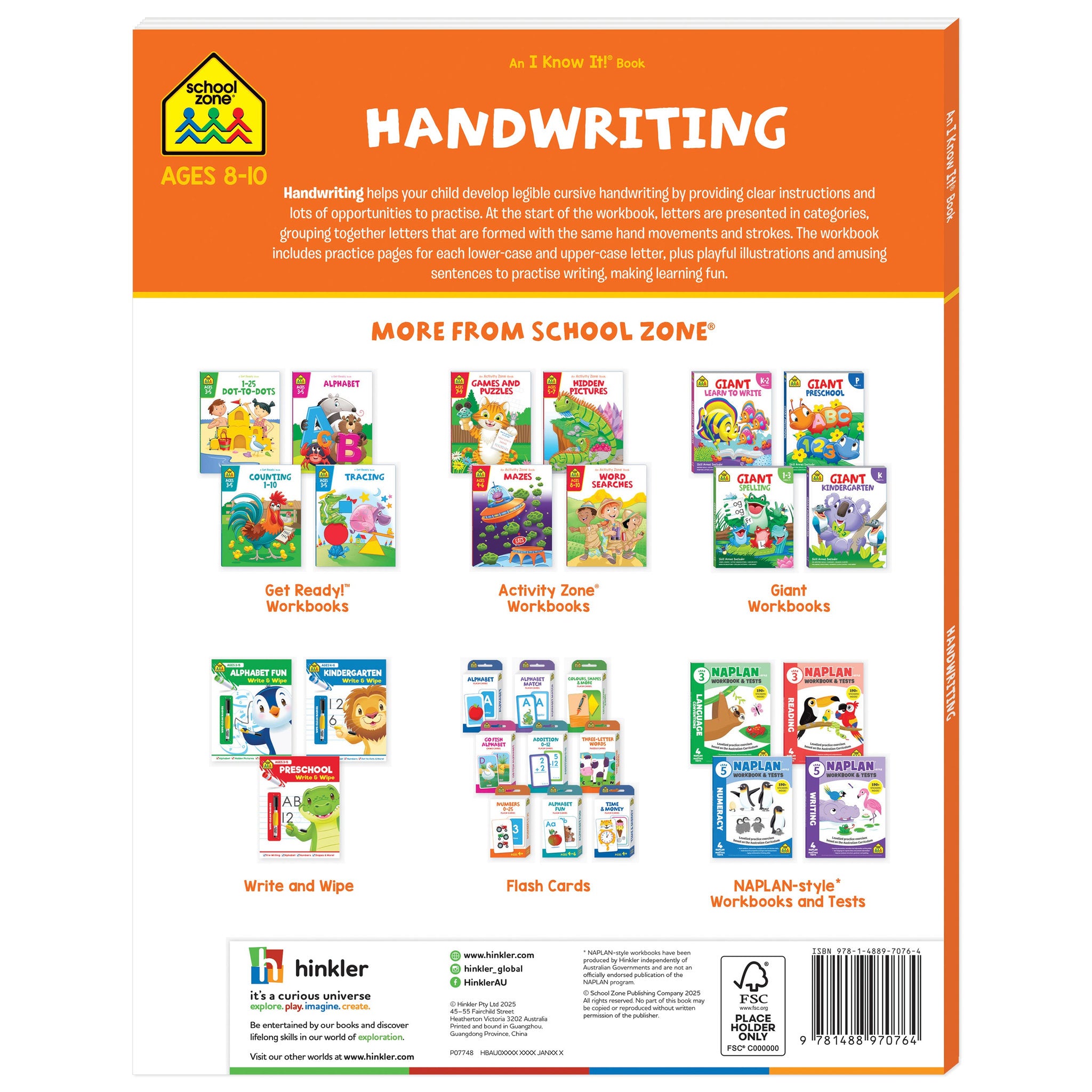 School Zone An I Know It! Book: Handwriting - Toyworld NZ
