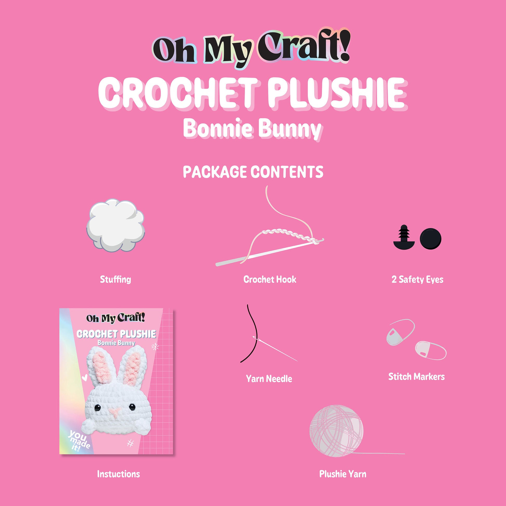 Oh My Craft Crochet Plushie Bonnie Bunny