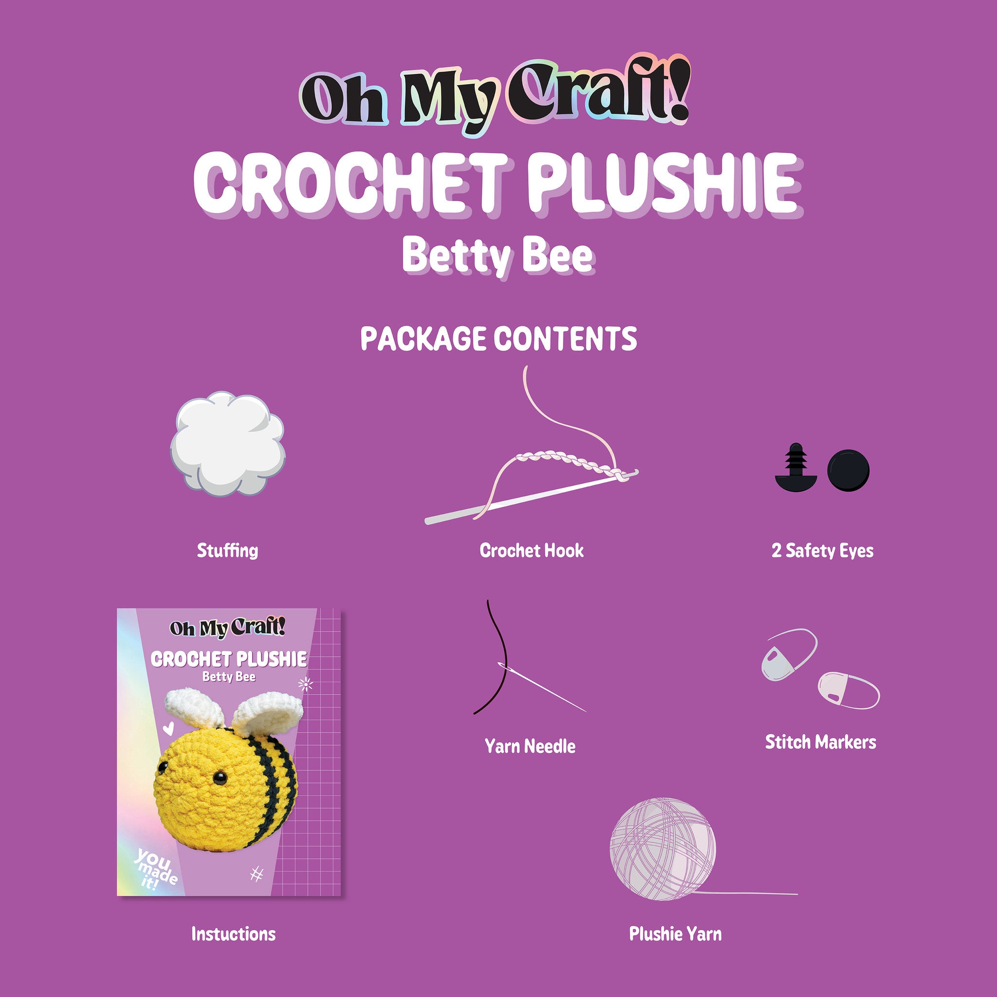Oh My Craft Crochet Plushie Betty Bee