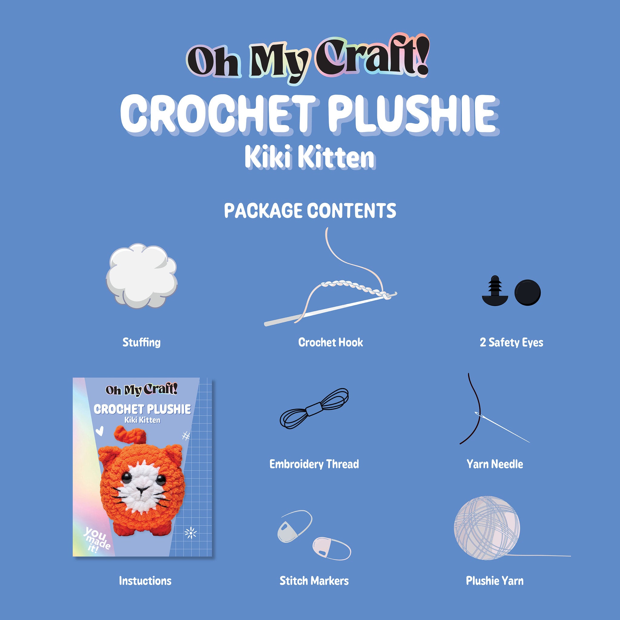 Oh My Craft Crochet Plushie Kiki Kitten