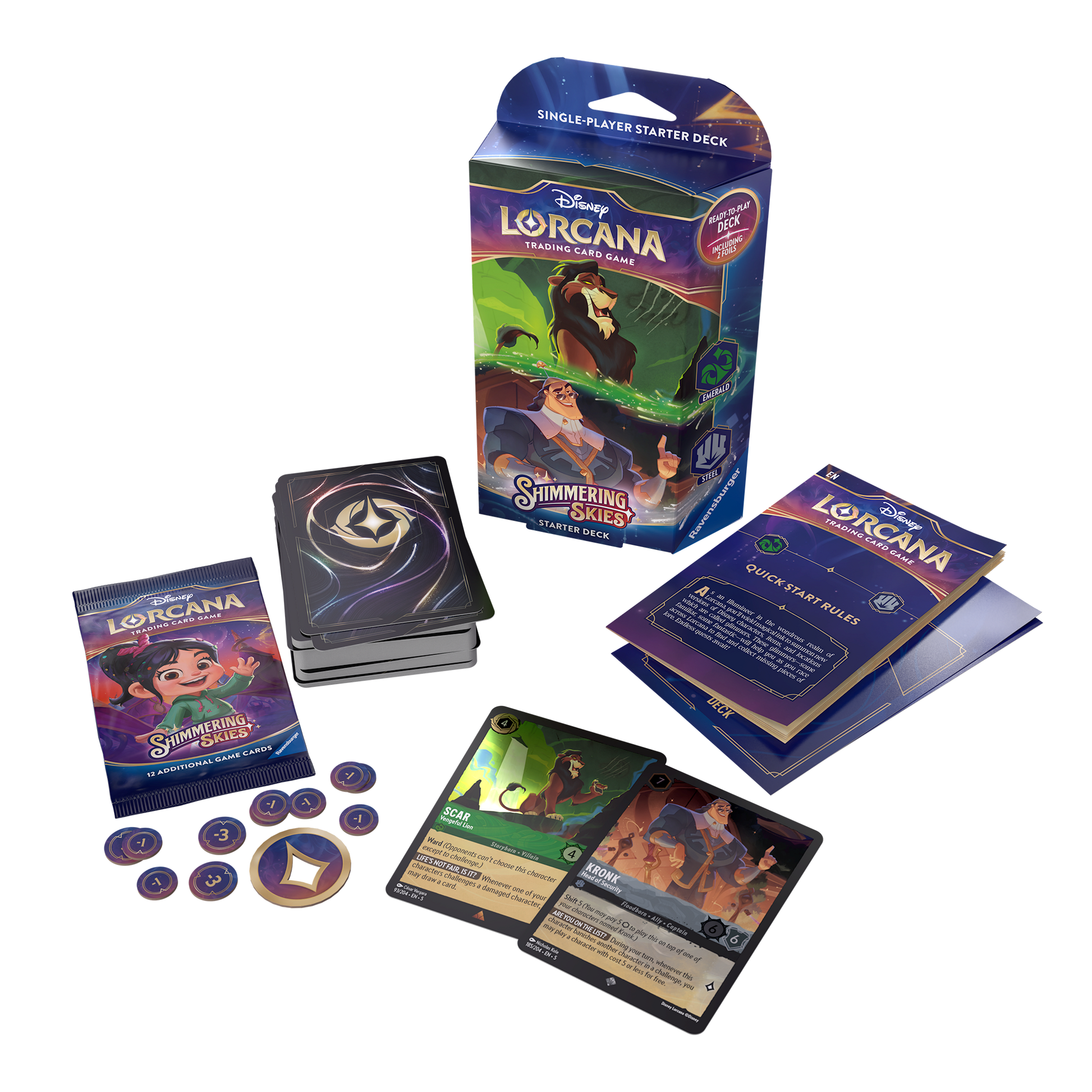 Disney Lorcana TCG S5 Shimmering Skies Starter Deck – Emerald & Steel - Toyworld NZ