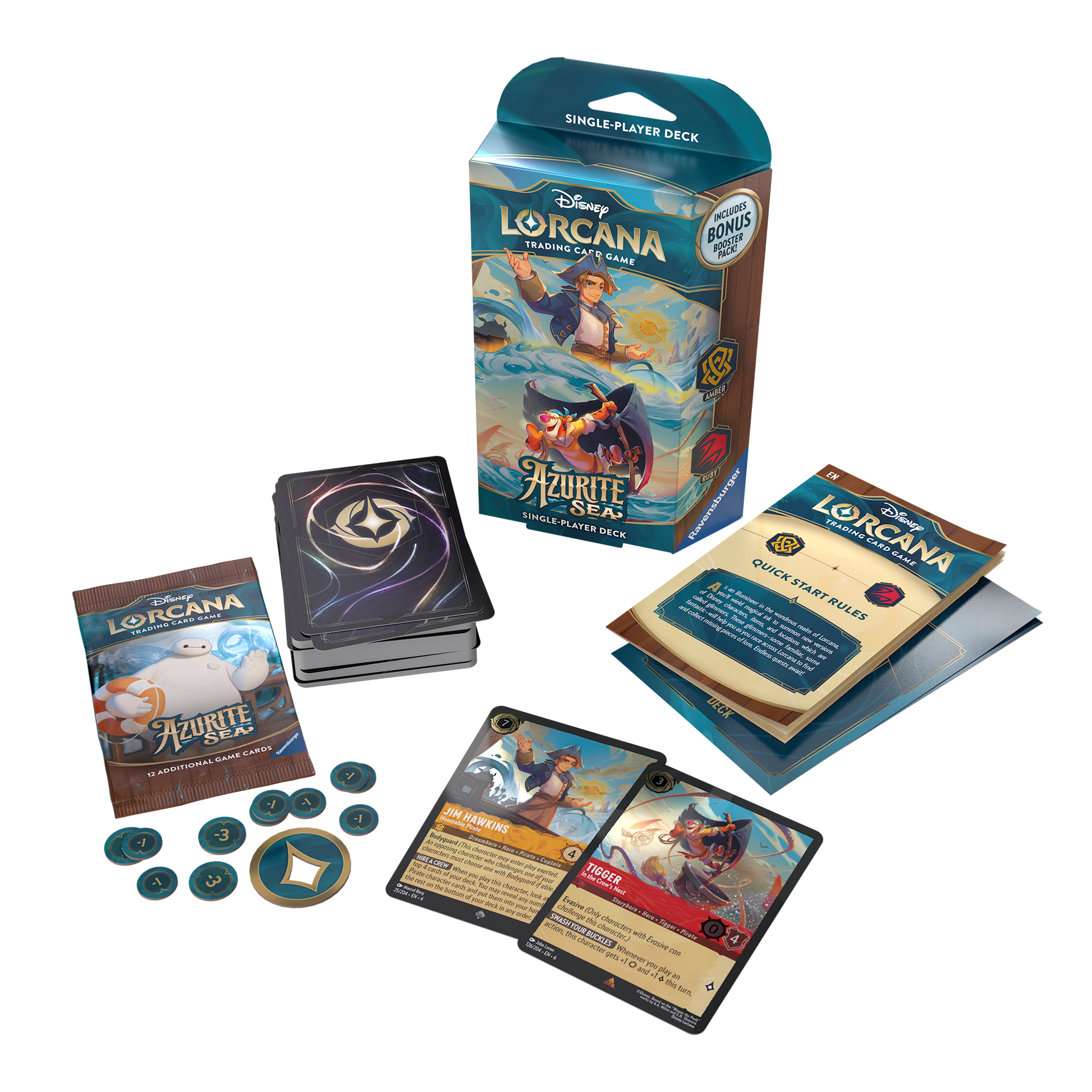 Disney Lorcana Series 6 Azurite Sea Single-Player Deck: Amber & Ruby - Toyworld NZ