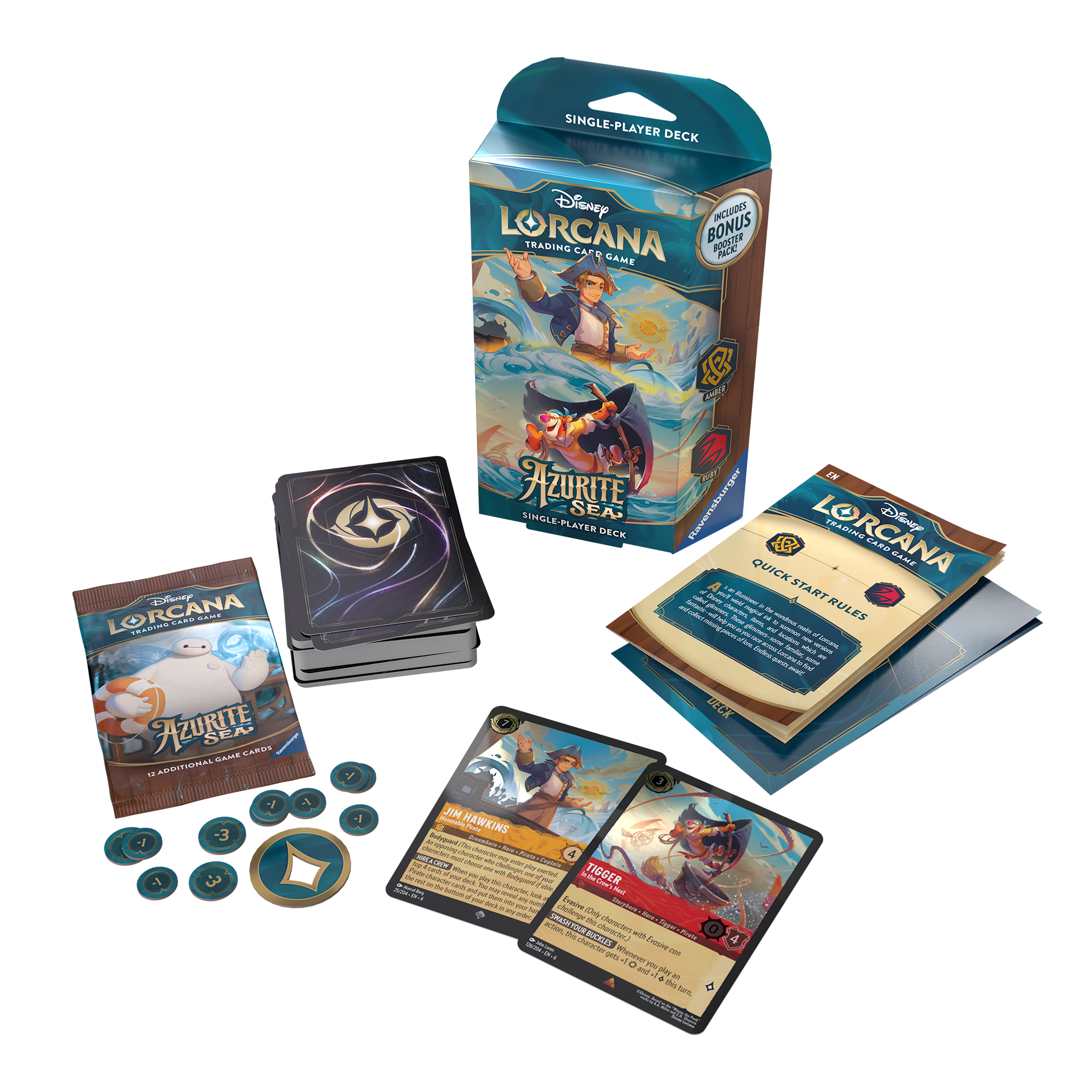Disney Lorcana Series 6 Azurite Sea Single-Player Deck: Amber & Ruby