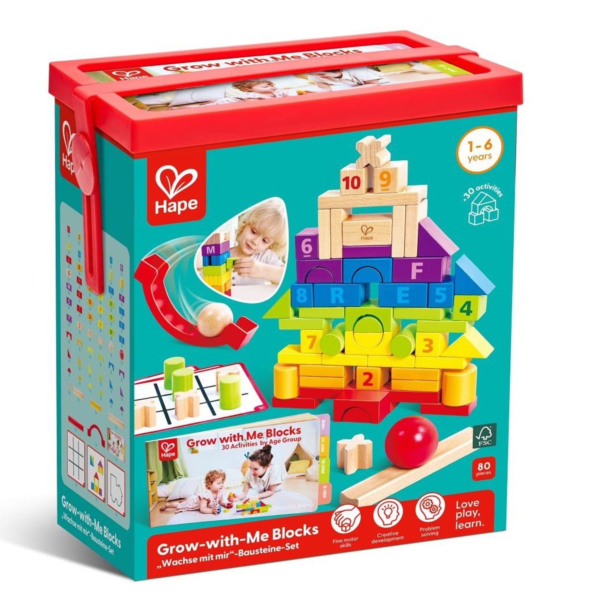 Hape Grow-with-Me Blocks - 80 Pieces - Toyworld NZ