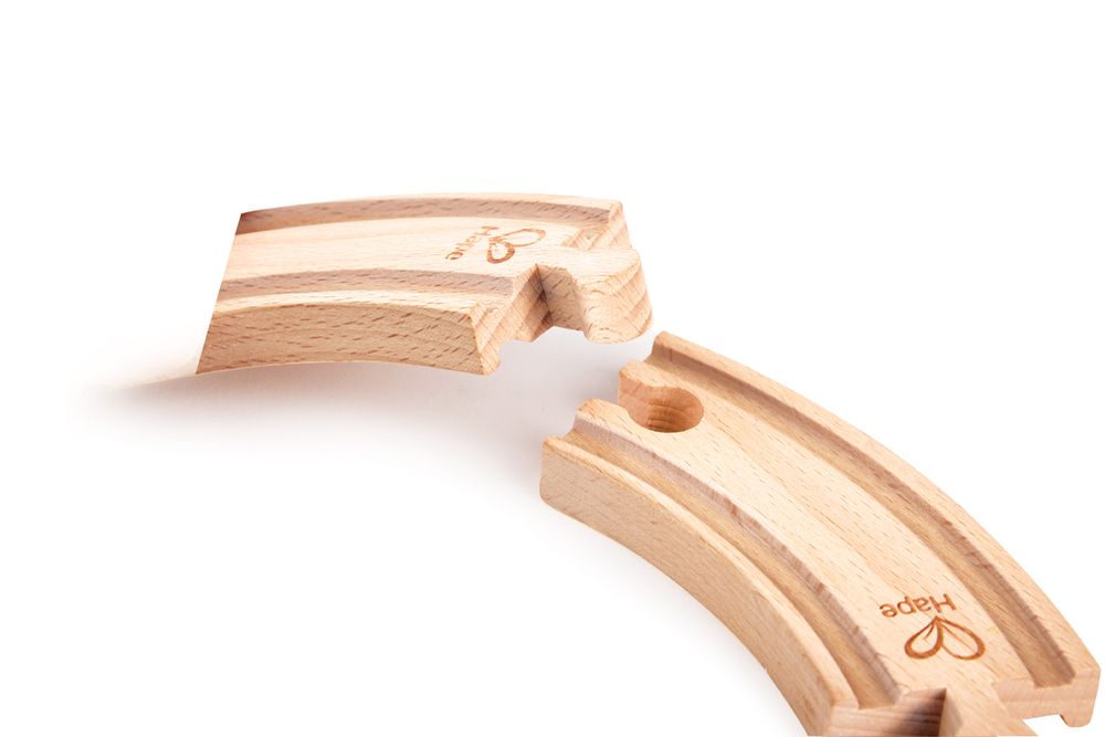 Hape Railway Short Curved Tracks 4 Pack