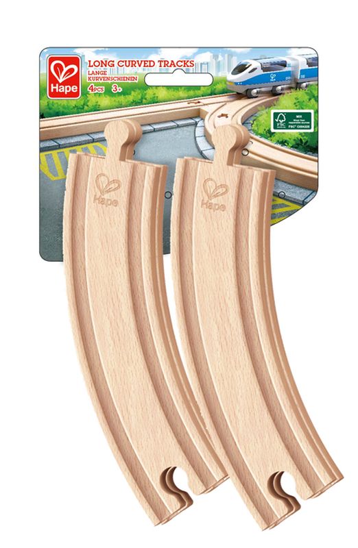 Hape Railway Long Curved Tracks 4 Packs