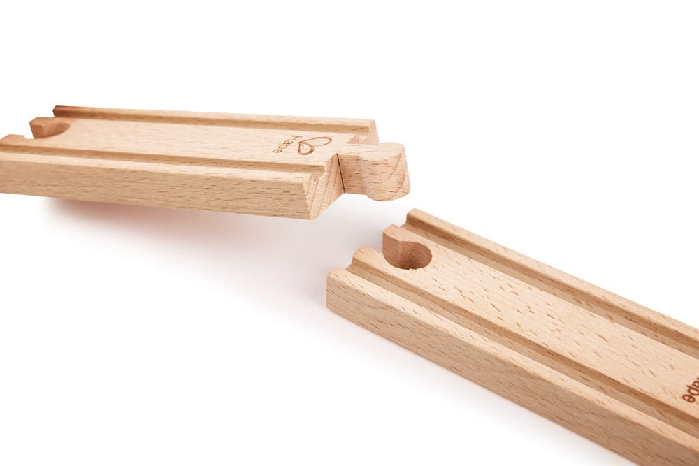Hape Railway Short Straight Tracks 4 Pack
