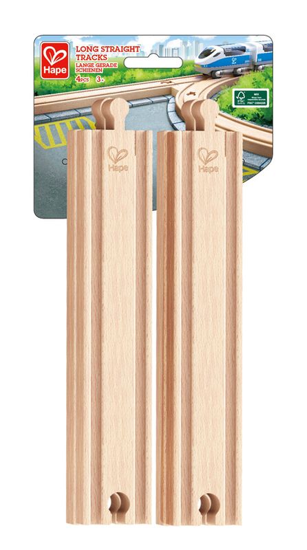 Hape Railway Long Straight Track 4 Pack