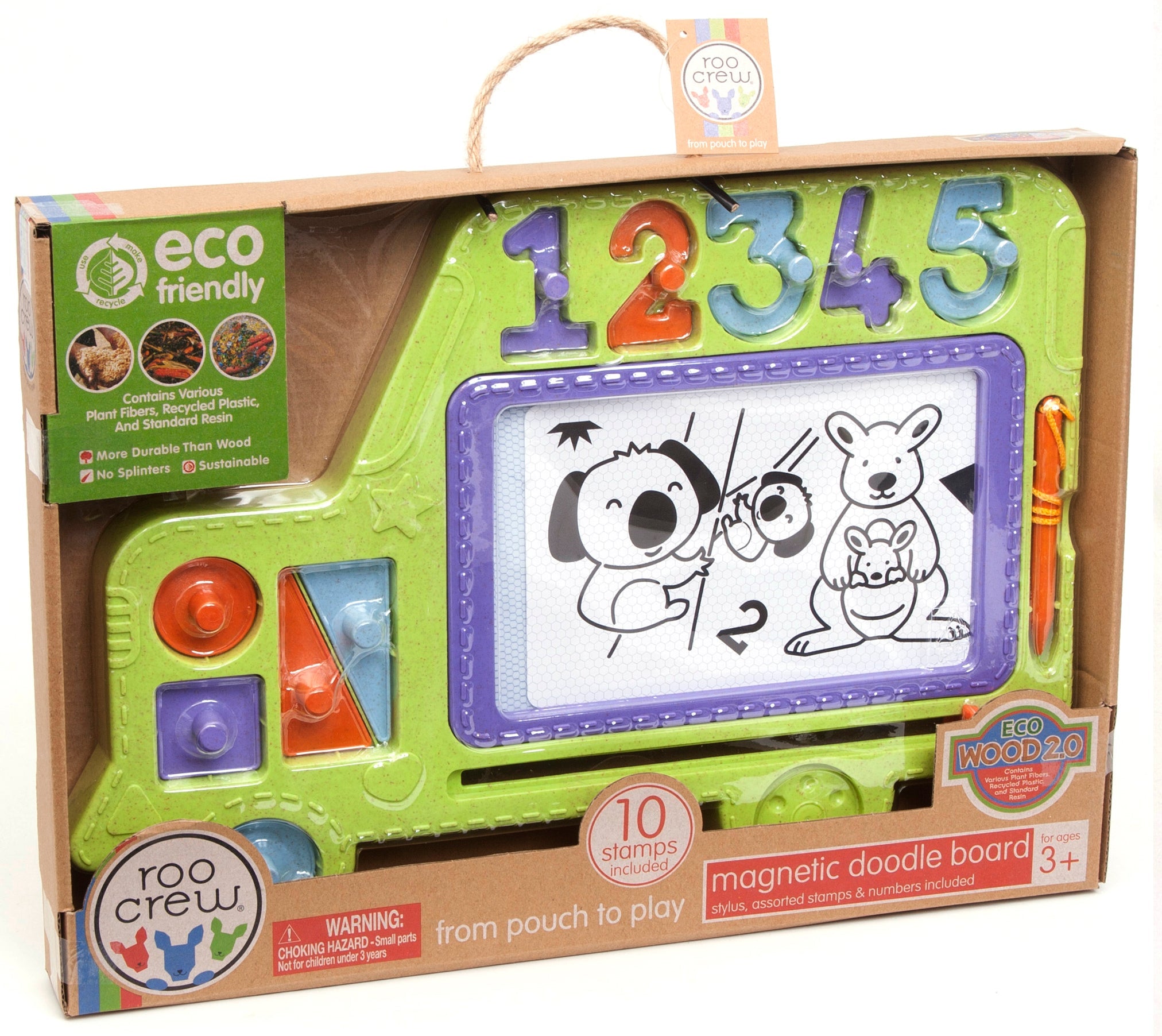 Roo Crew Eco Wood 2.0 Magnetic Doodle Board