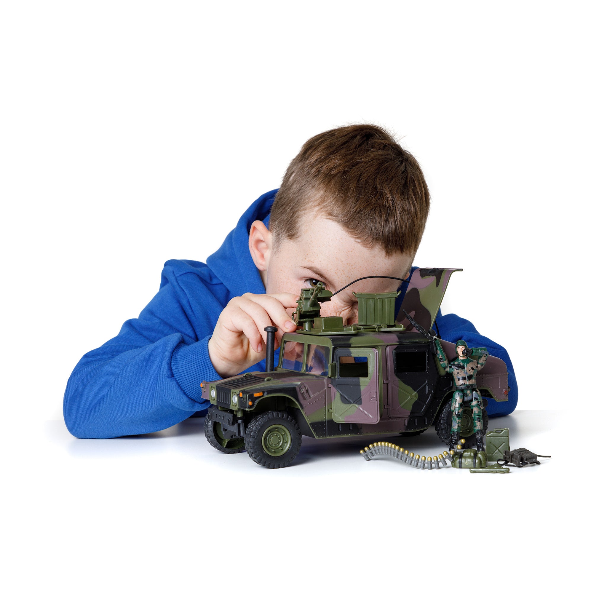 World Peacekeepers 1:18 Humvee Camo With Machine Gun