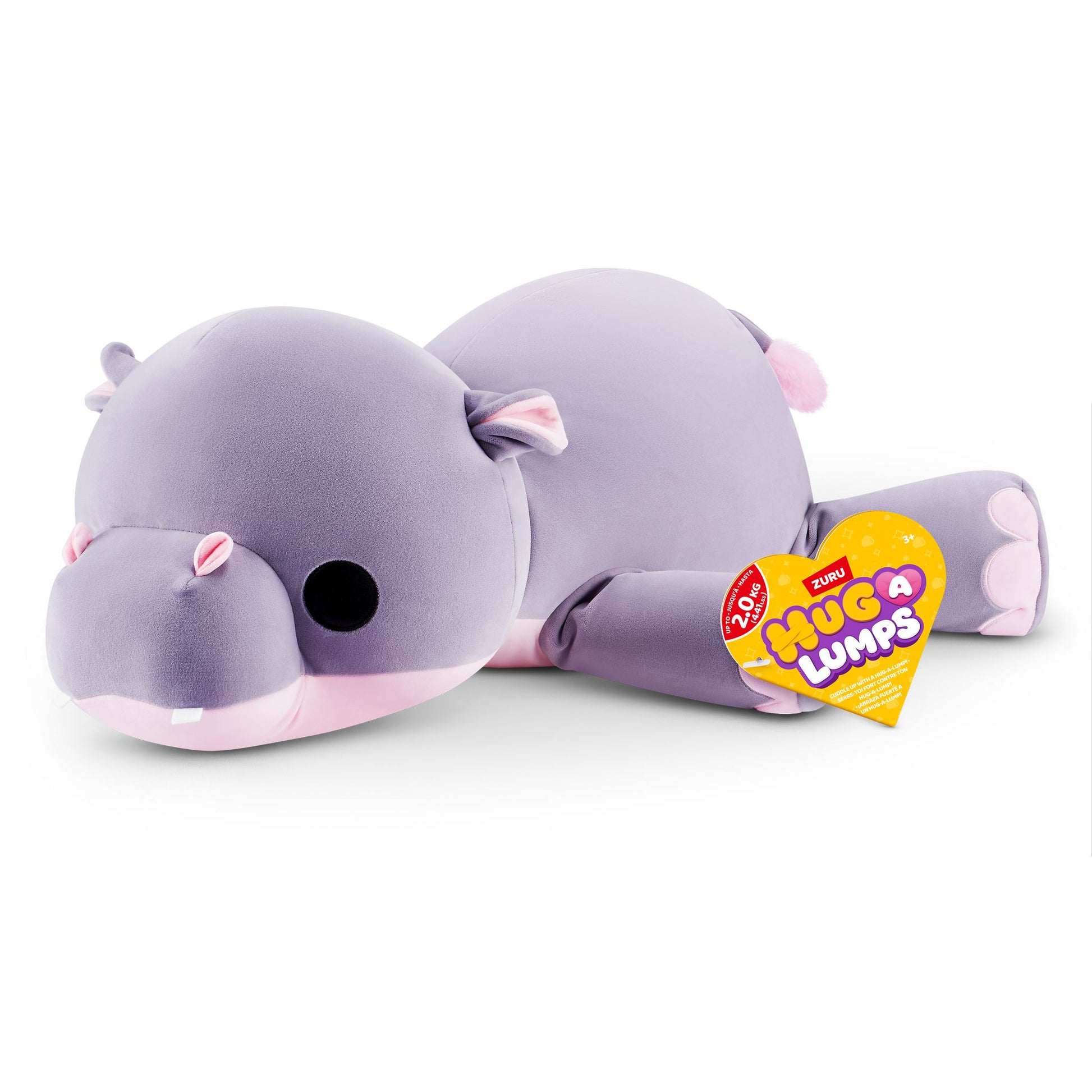 ZURU Hug A Lumps Large S1 Weighted Plush - Harley the Hippo - Toyworld NZ